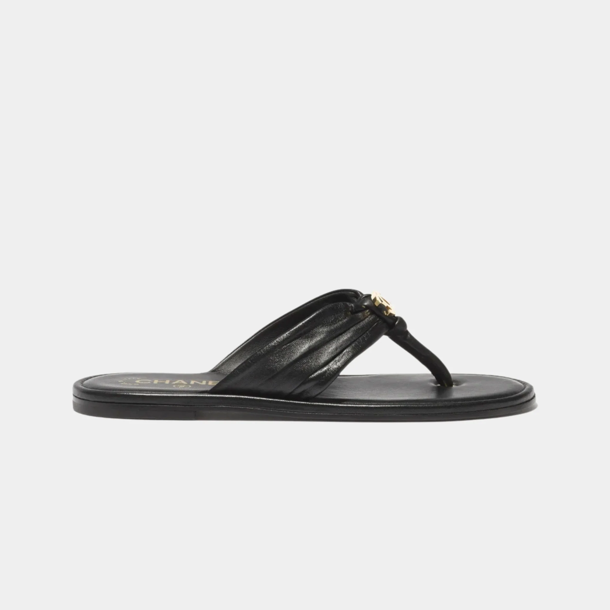 Thongs in Black Lambskin