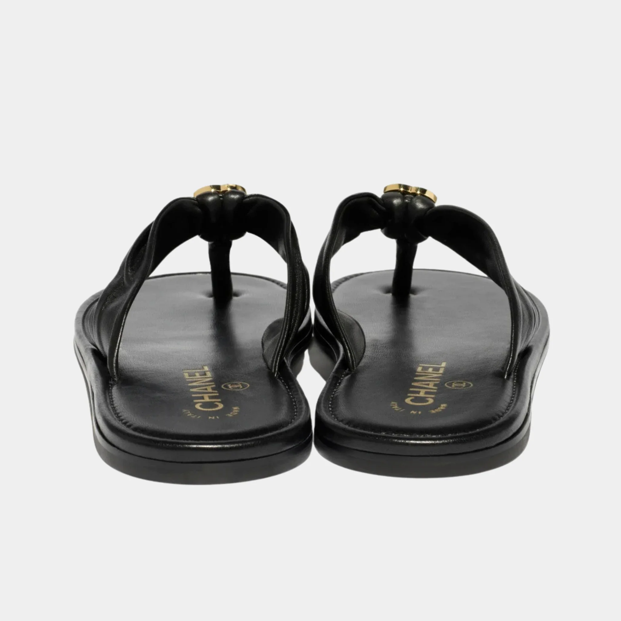 Thongs in Black Lambskin - Image 2