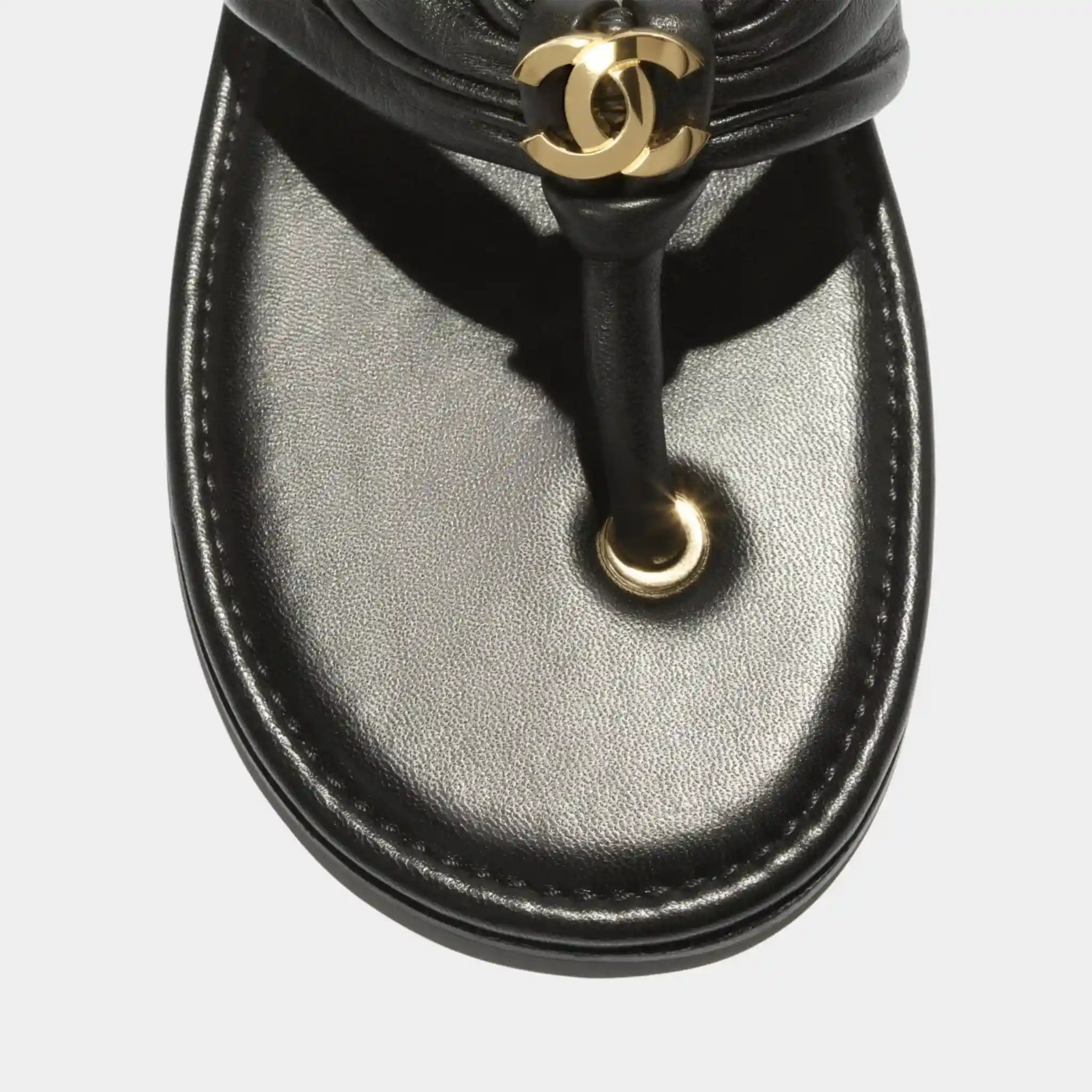 Thongs in Black Lambskin - Image 3