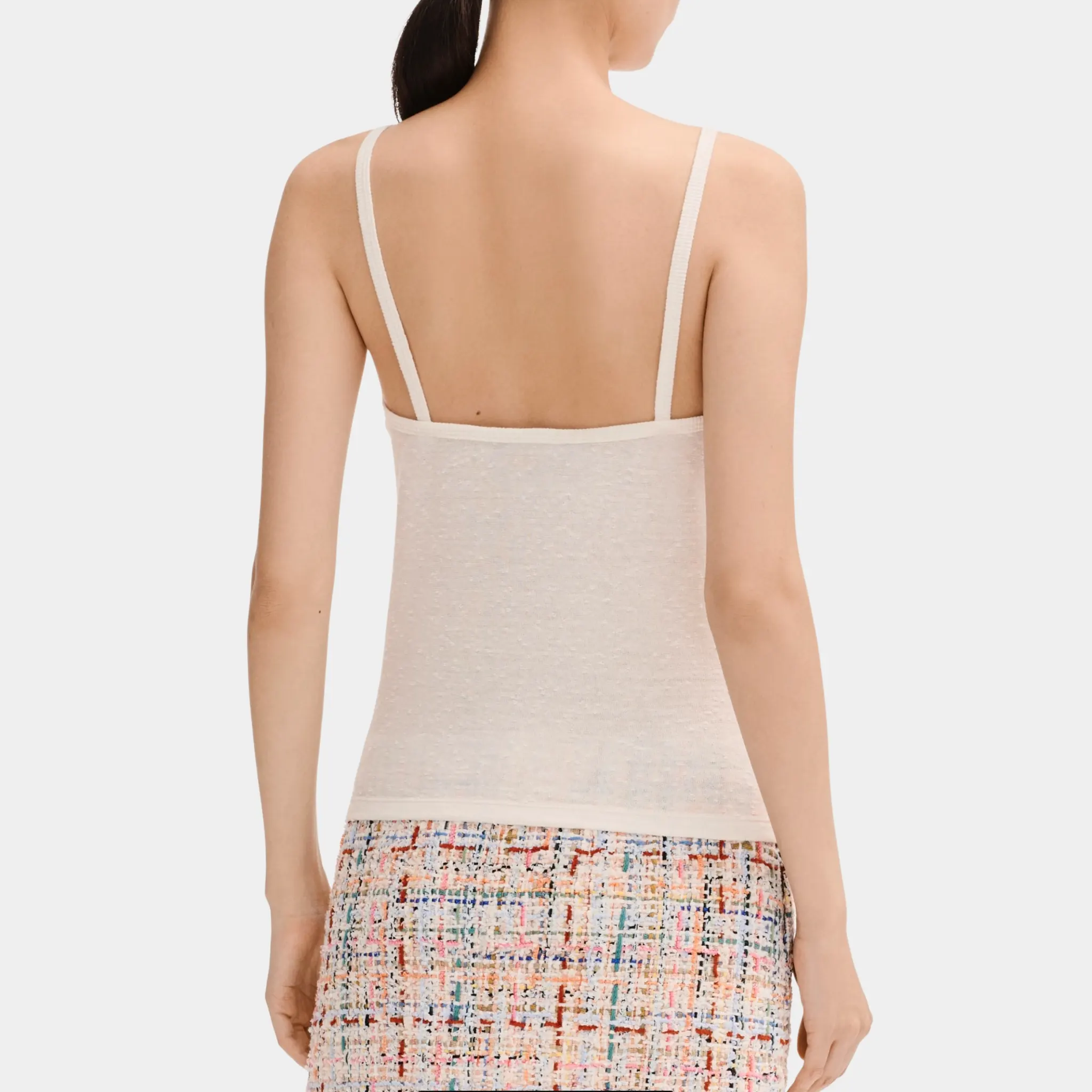 Top in White Linen and Cotton - Image 2