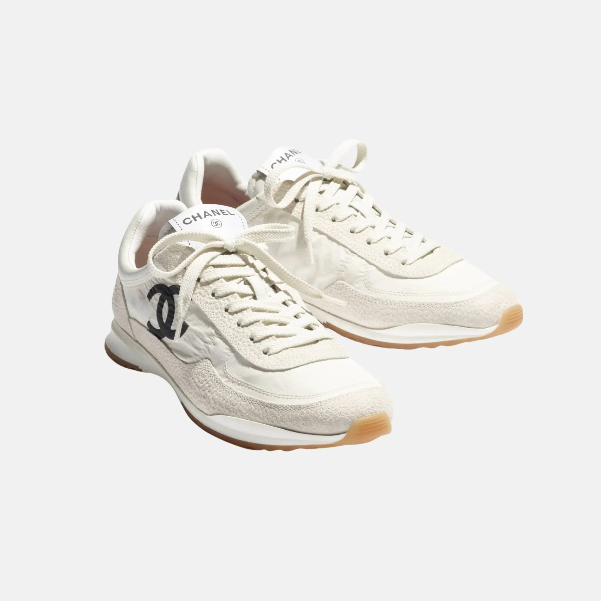 Trainers in Fabric and Embossed Suede Calfskin - Image 2