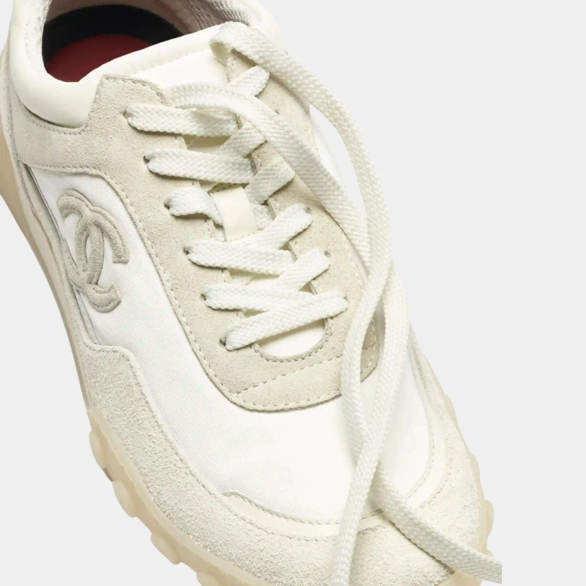 Trainers in Mixed Fibers, Suede Calfskin & Calfskin - Image 3
