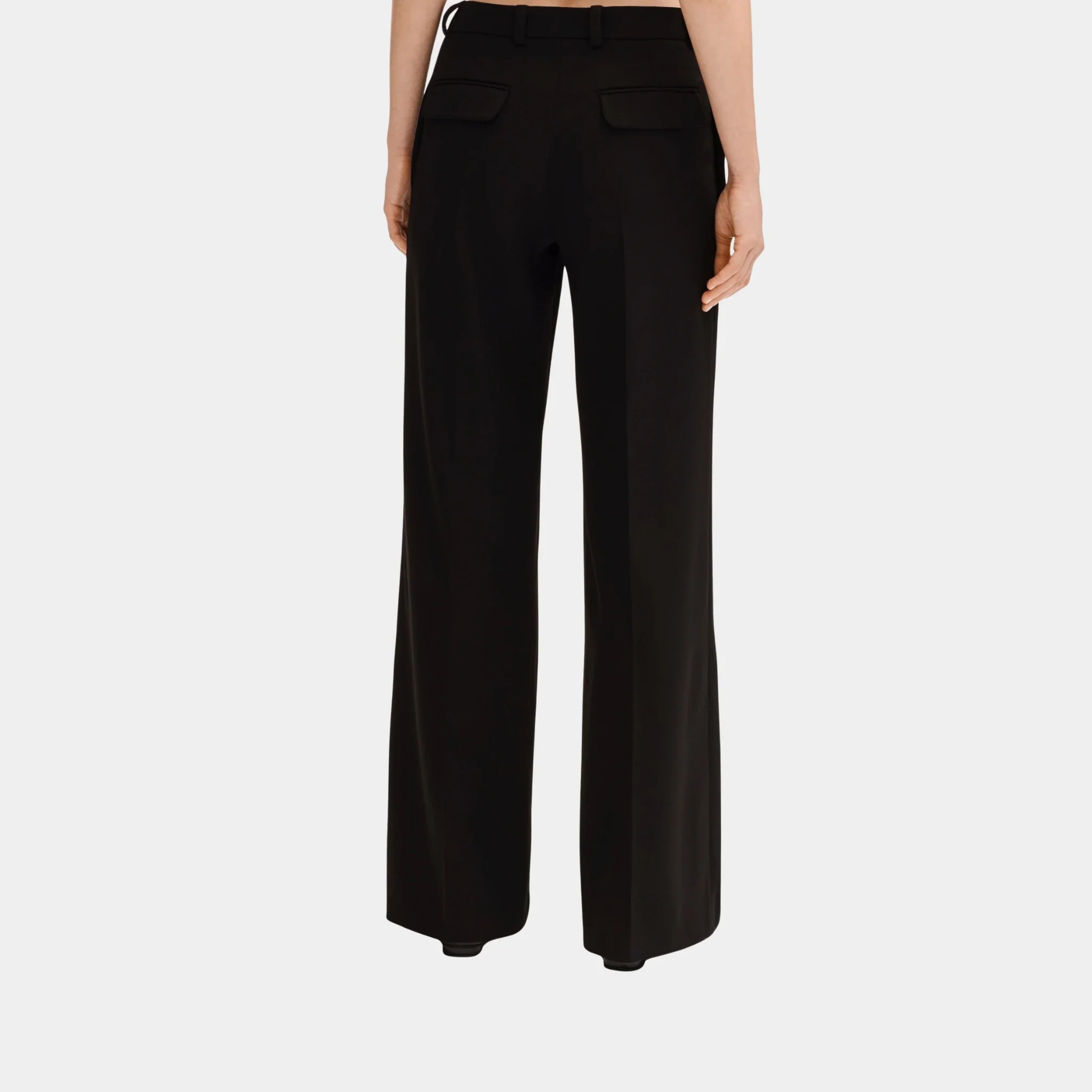 Trousers in Black Plain Wool - Image 2