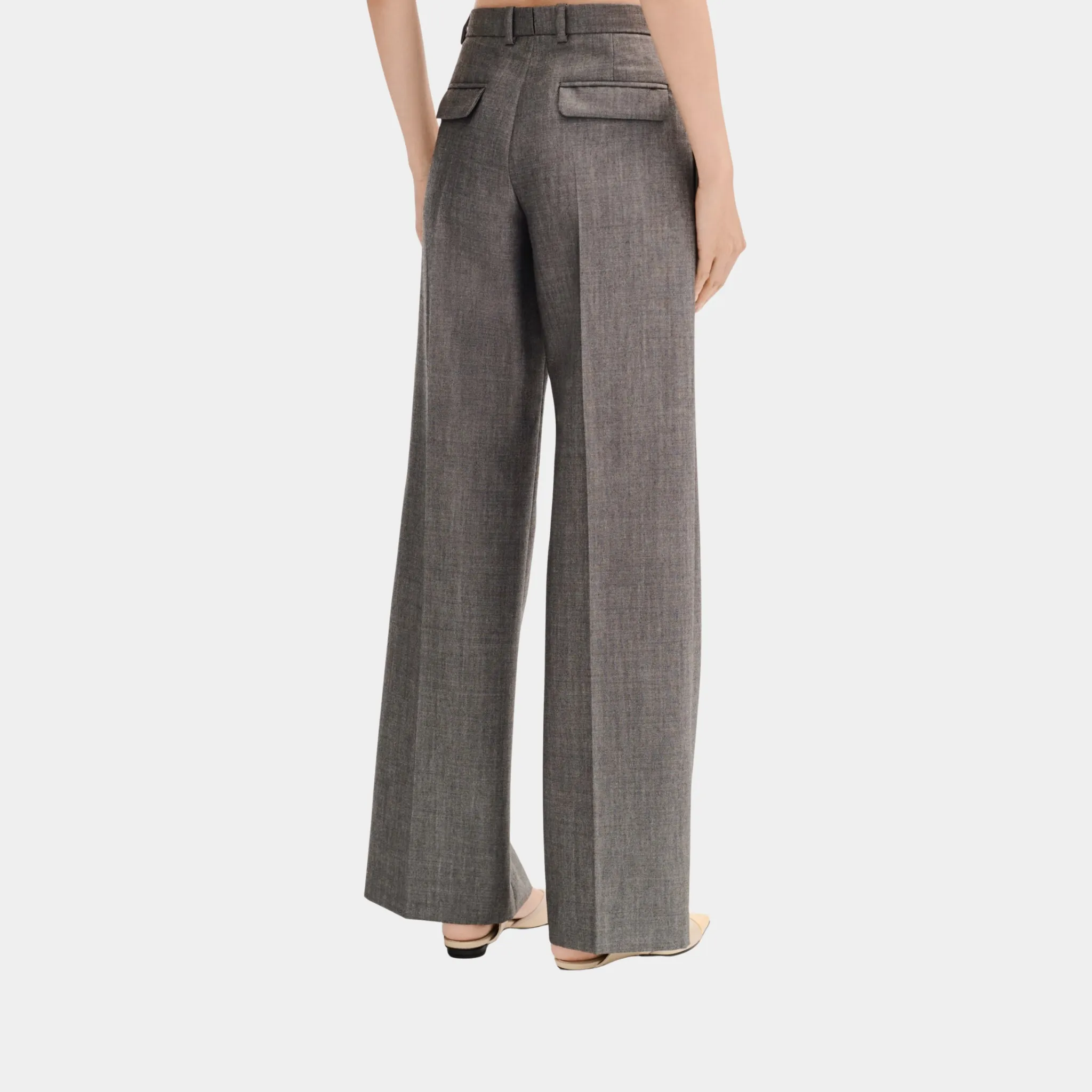 Trousers in Grey Wool Canvas - Image 2