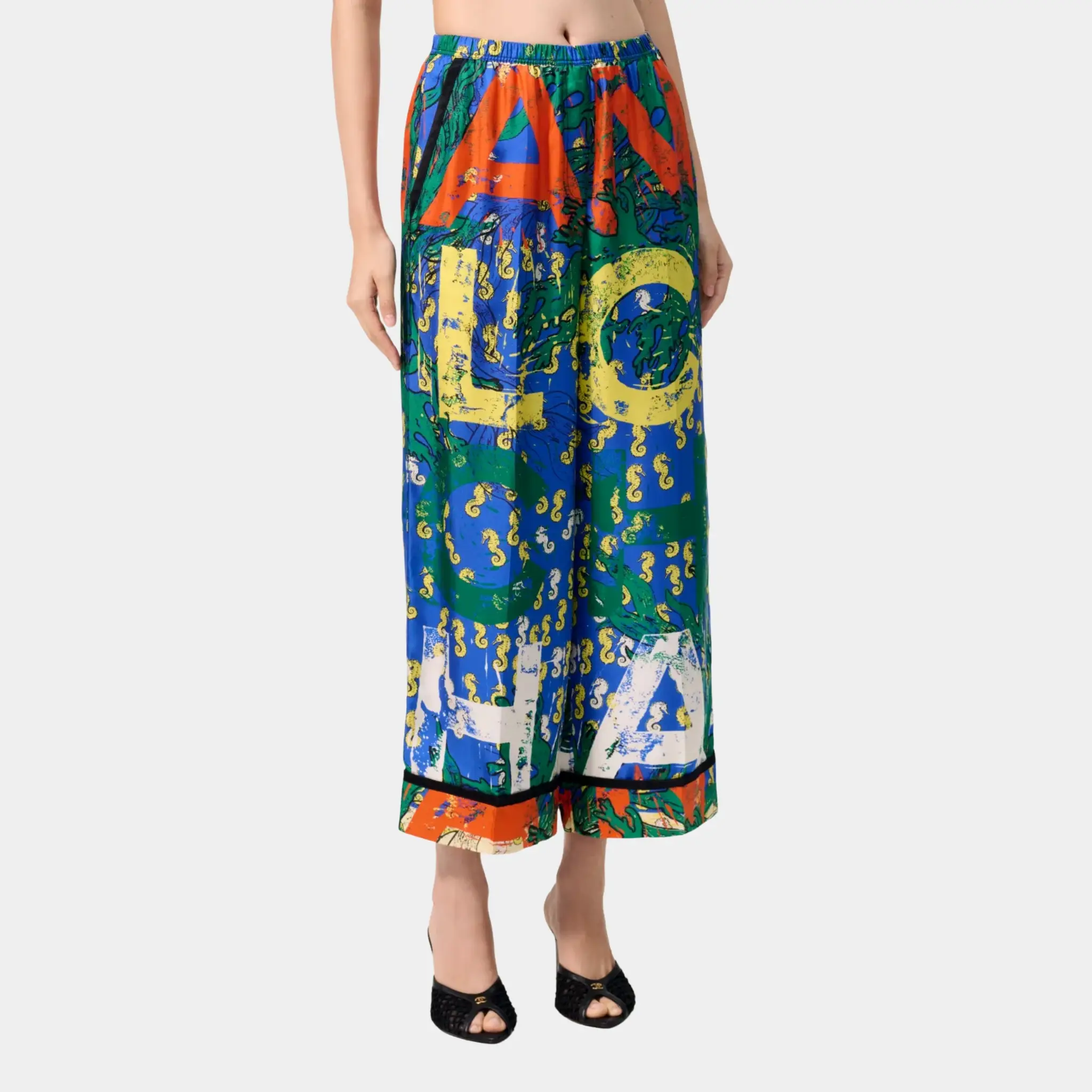 Trousers in Multicolour Silk