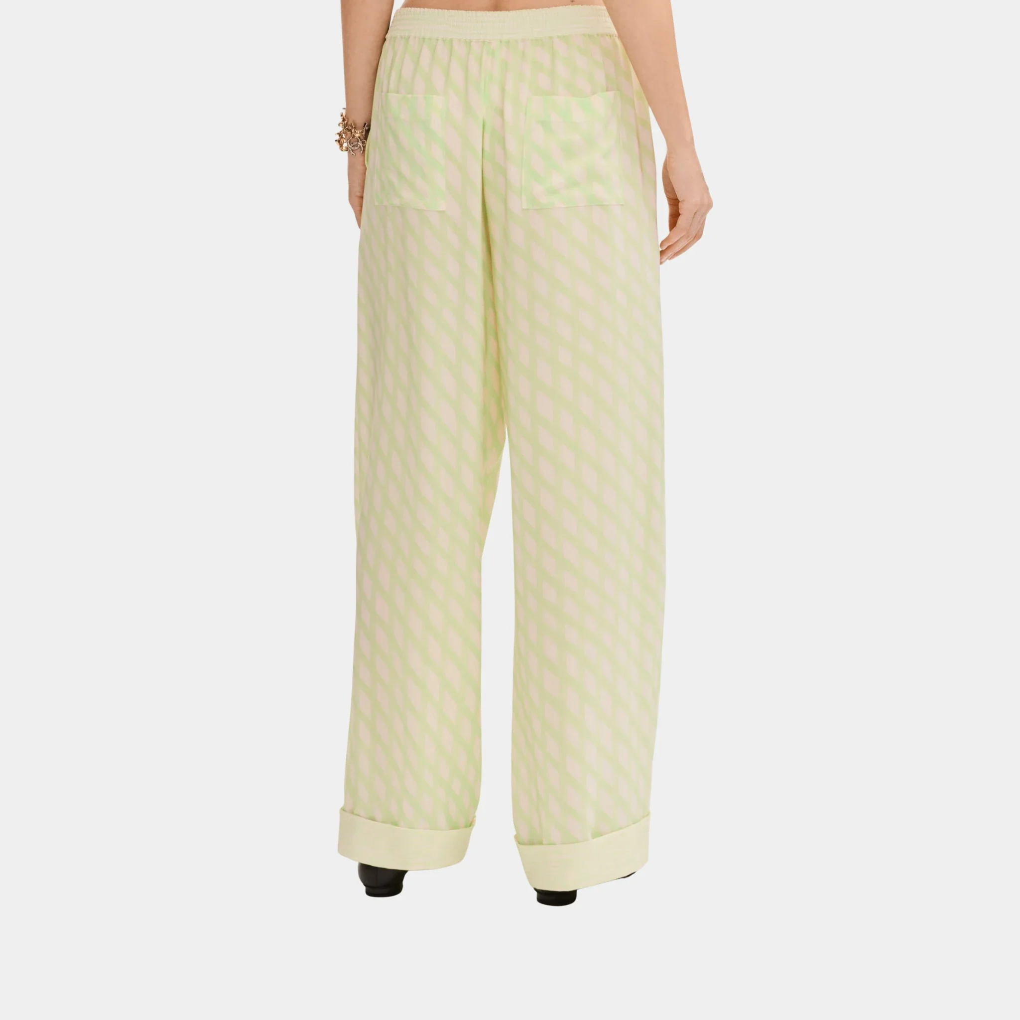 Trousers in Printed Crepe de Chine - Image 2