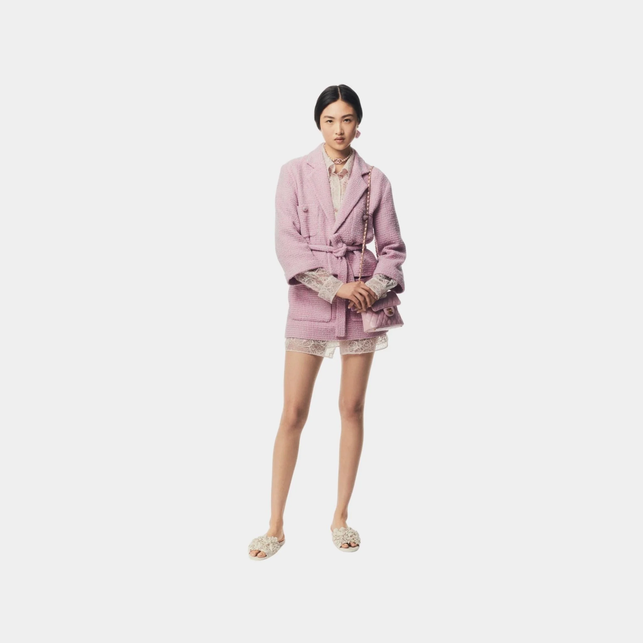 Tunic Iridescent Guipure Ecru Pink - Image 2