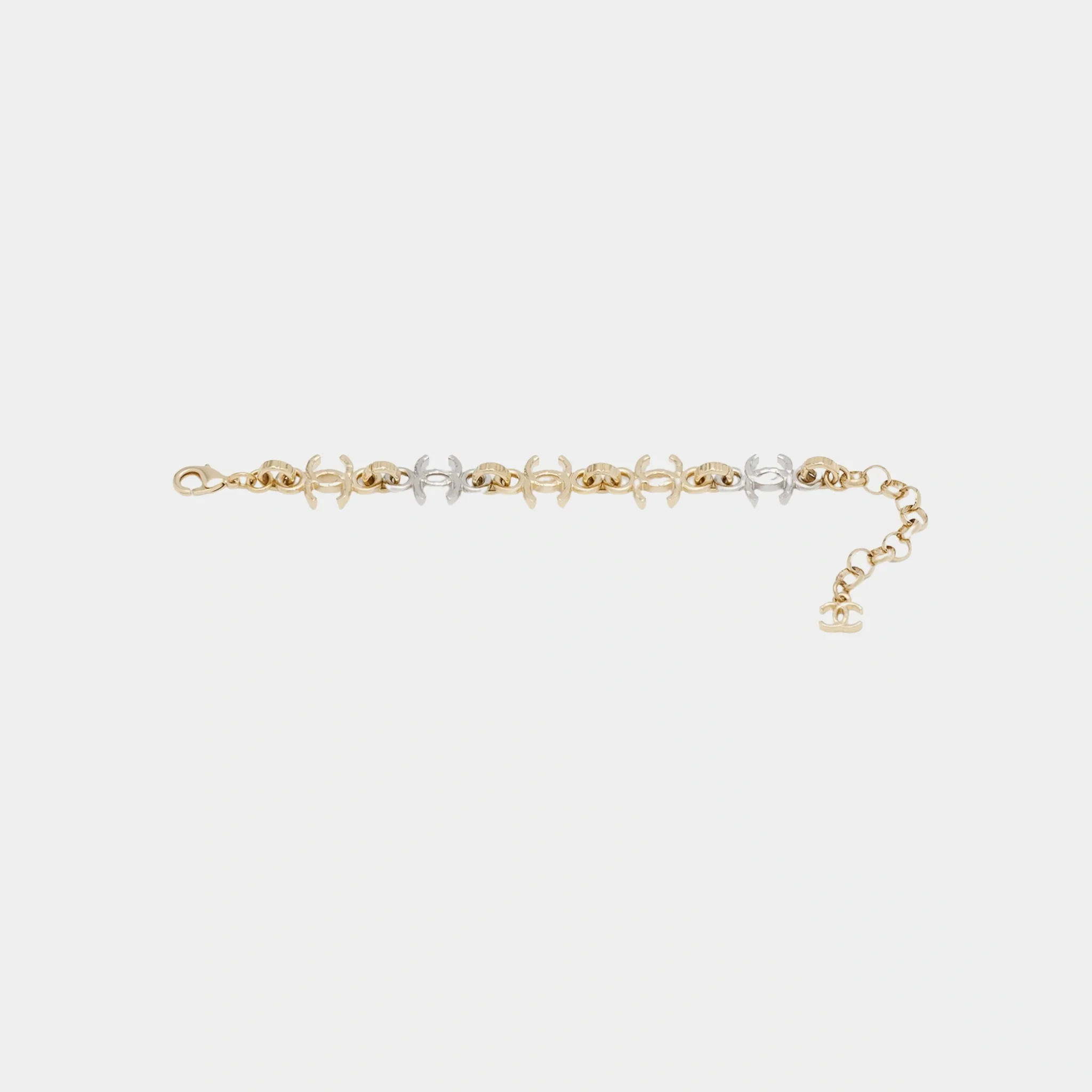 Two Tone Metal Bracelet in Gold and Silver