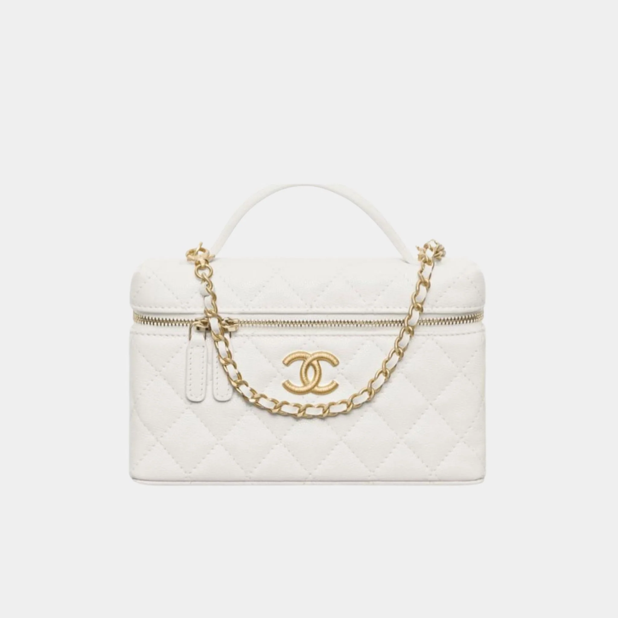 Vanity with Chain in Grained Shiny Calfskin