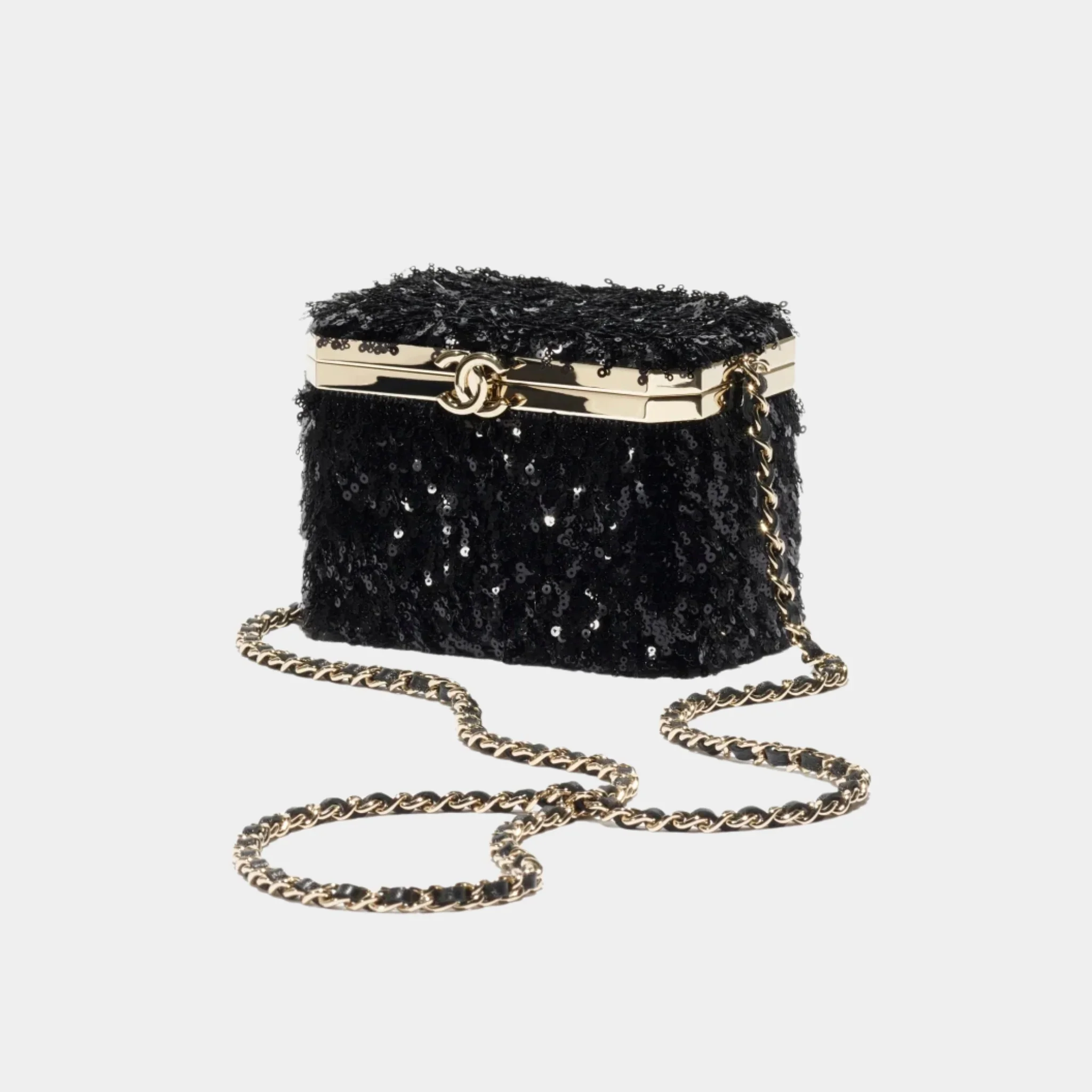 Vanity with Chain Sequins & Gold Tone Metal