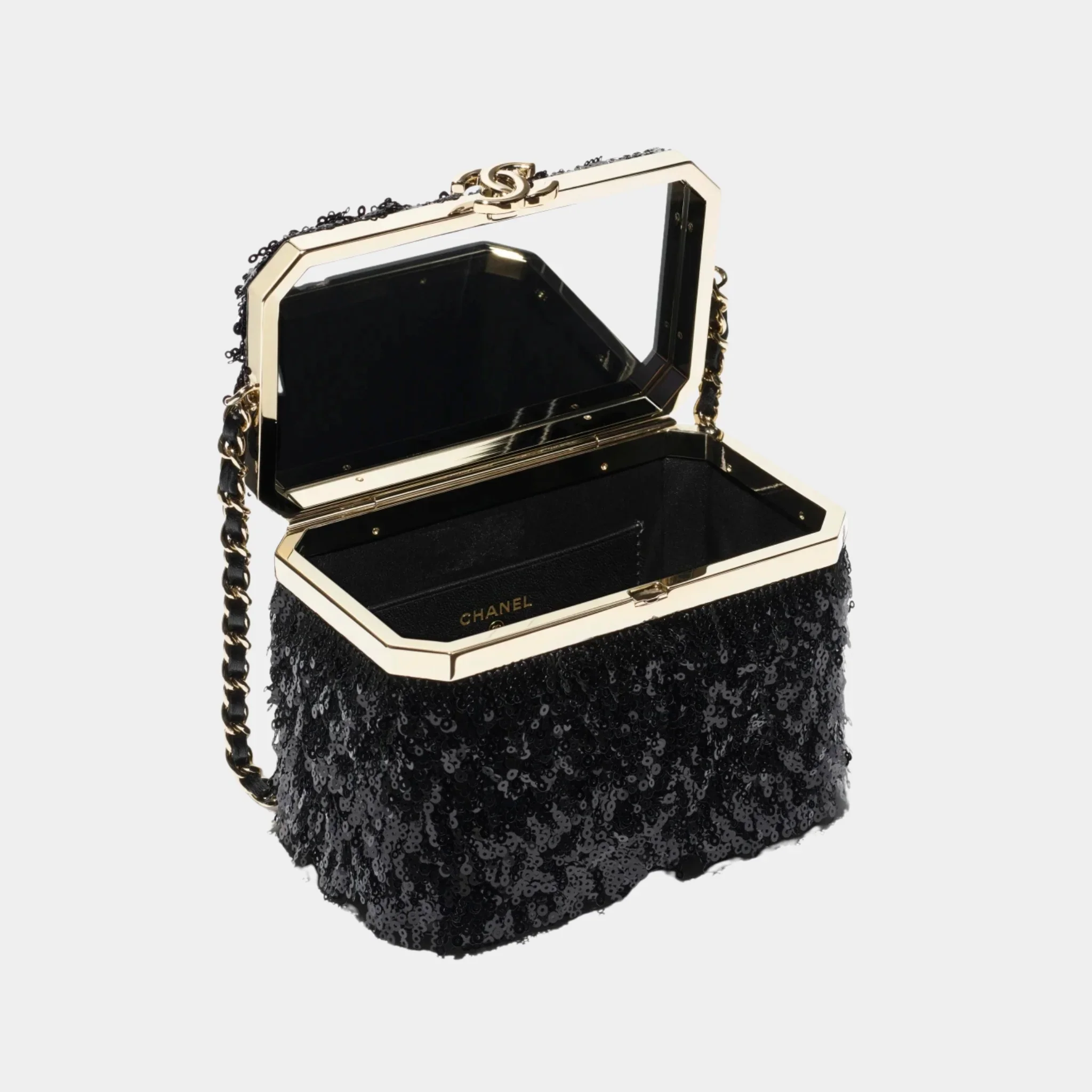 Vanity with Chain Sequins & Gold Tone Metal - Image 2