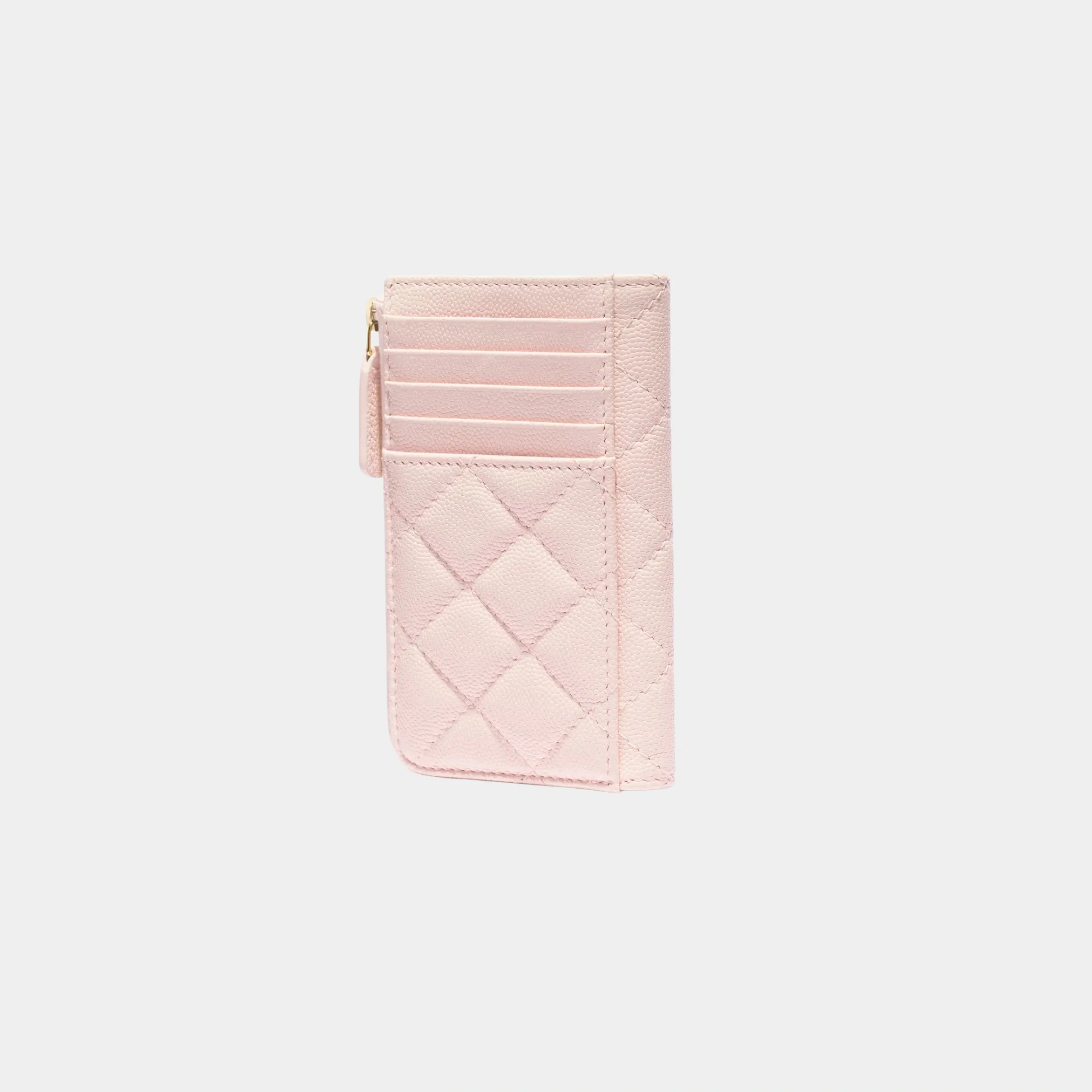 Zipped Card Holder in Grained Shiny Calfskin - Image 3