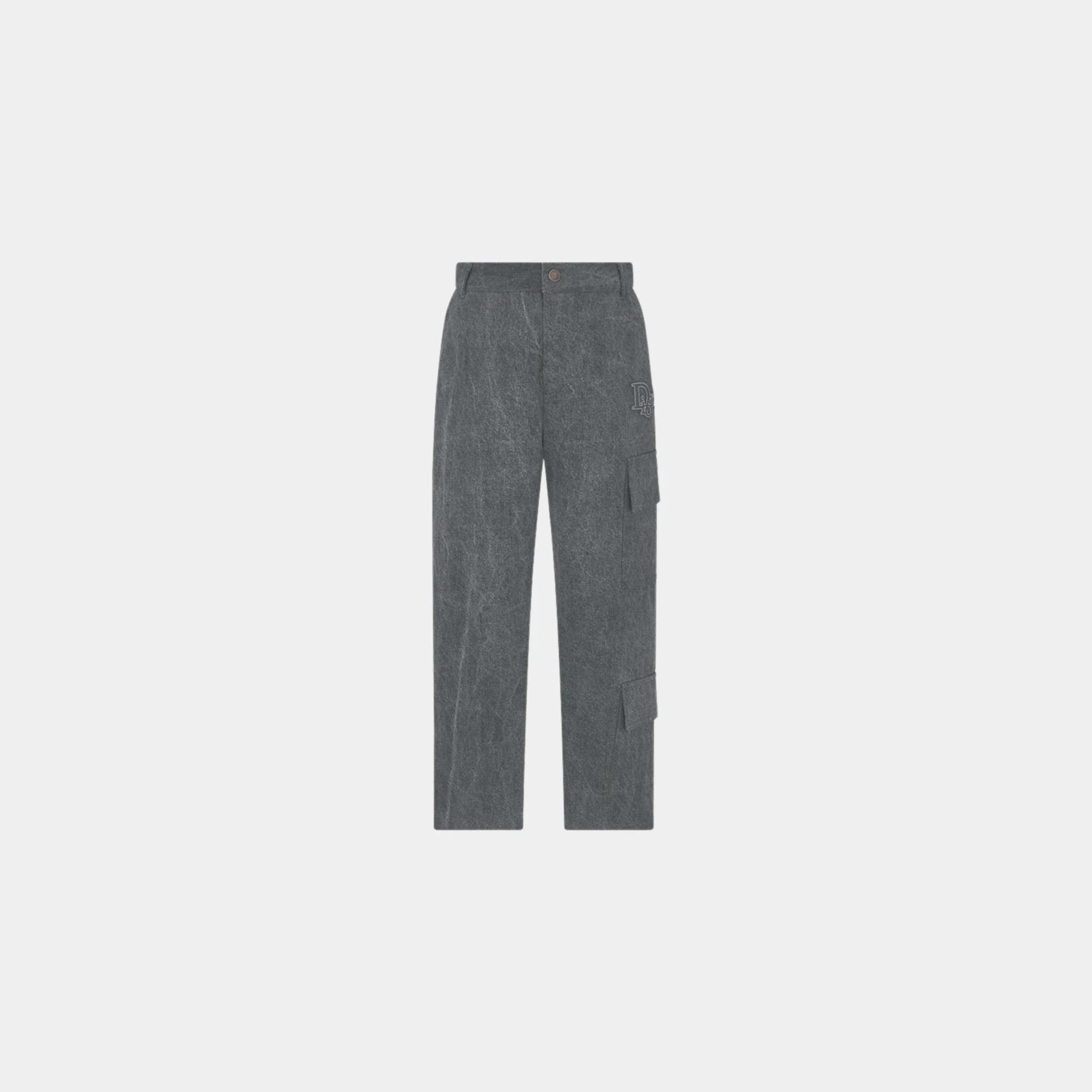 Childrens Cargo Pants Washed Gray Cotton Canvas