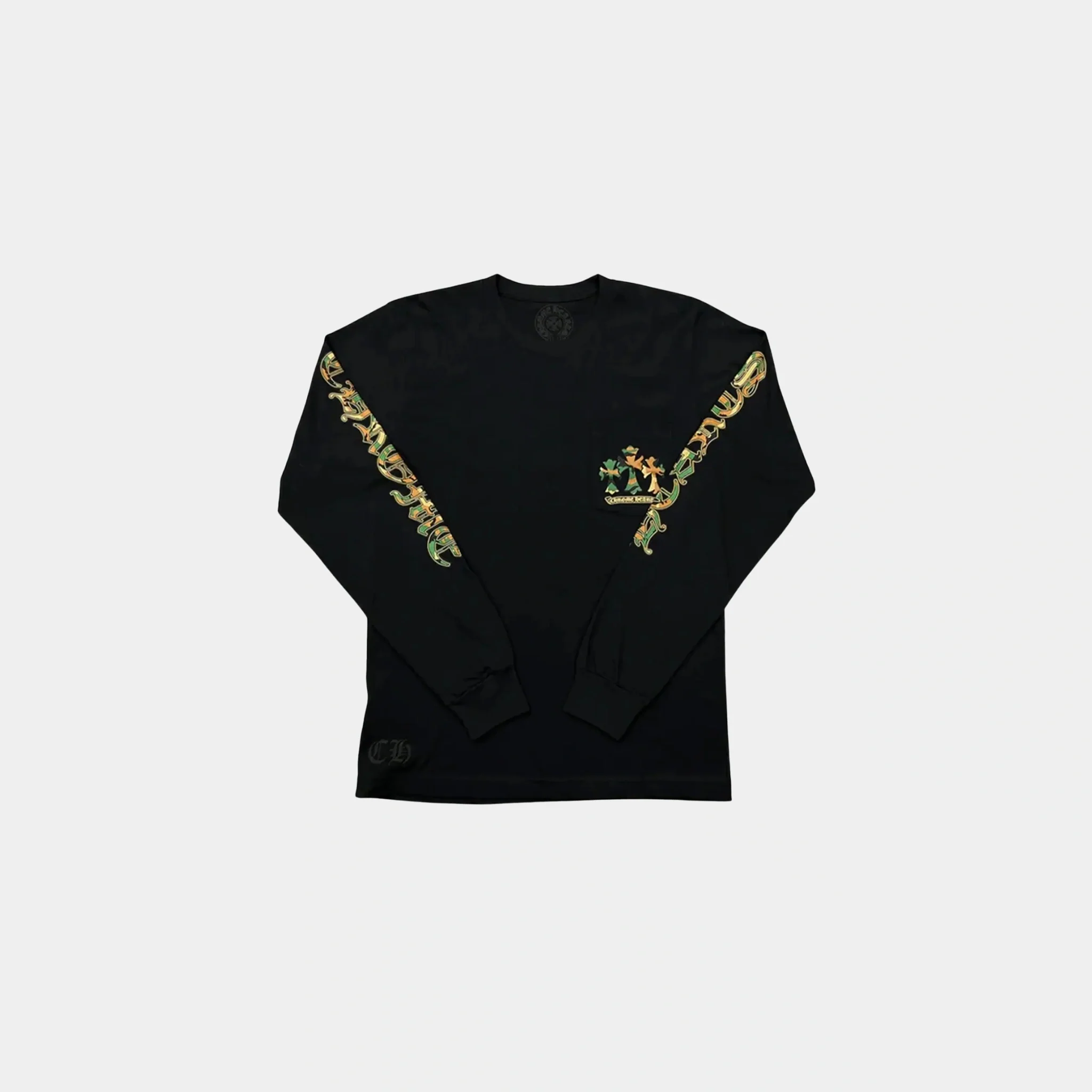 Cross & Horse Shoe Logo L/S Tee Black & Camo