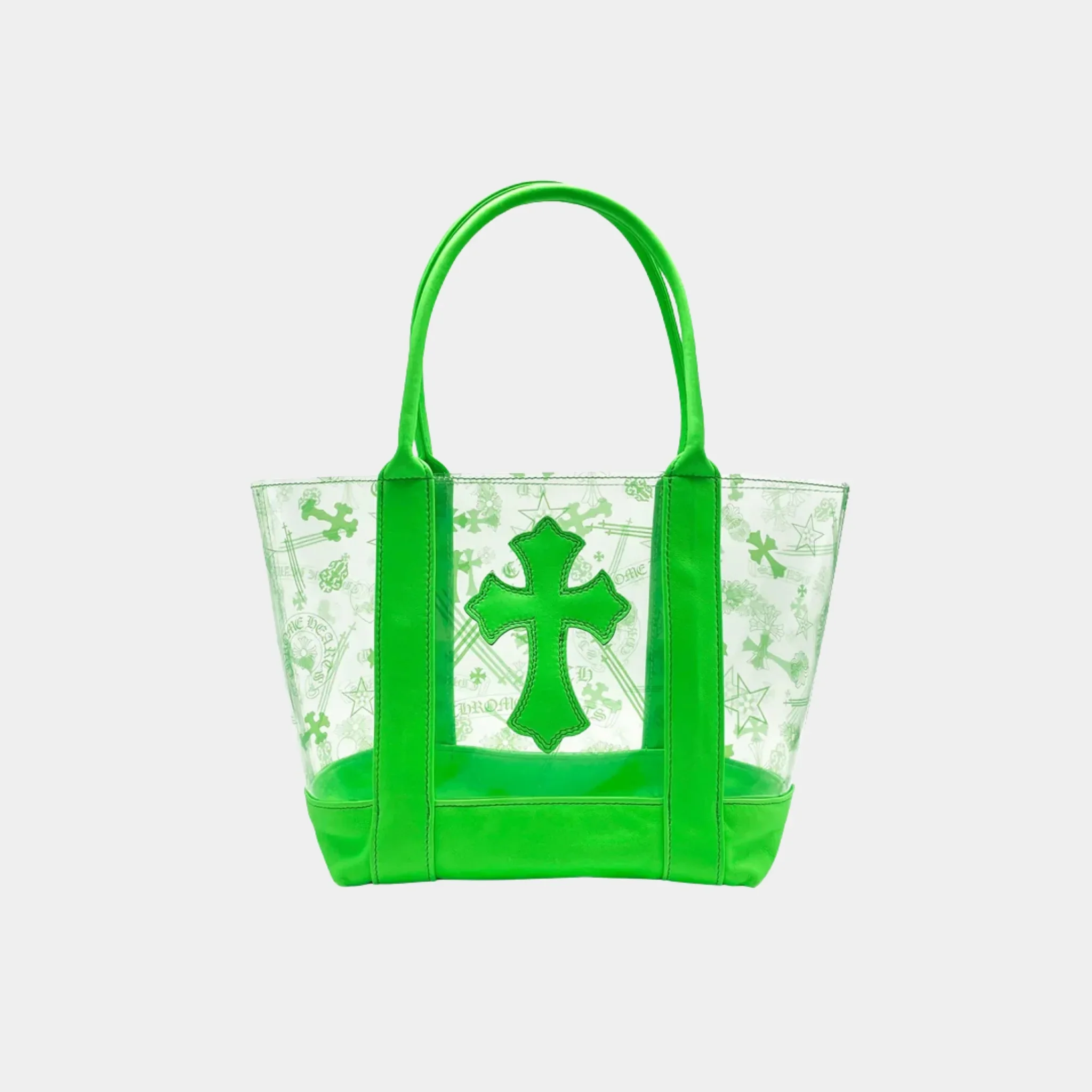 Green PVC and Calf Leather Tote Bag