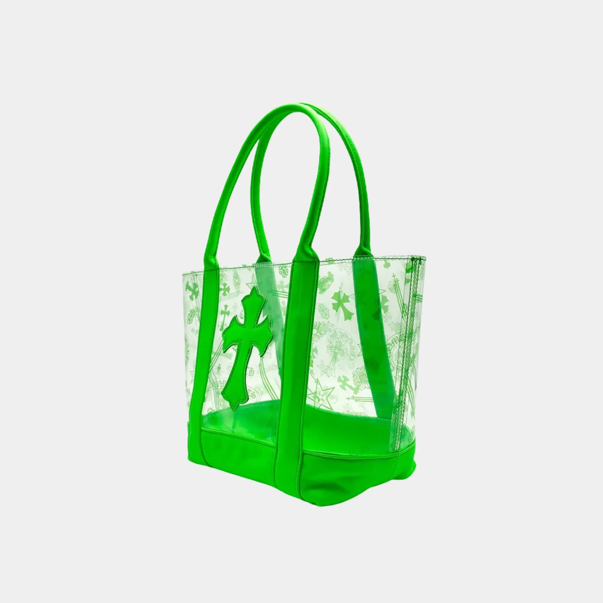 Green PVC and Calf Leather Tote Bag - Image 2
