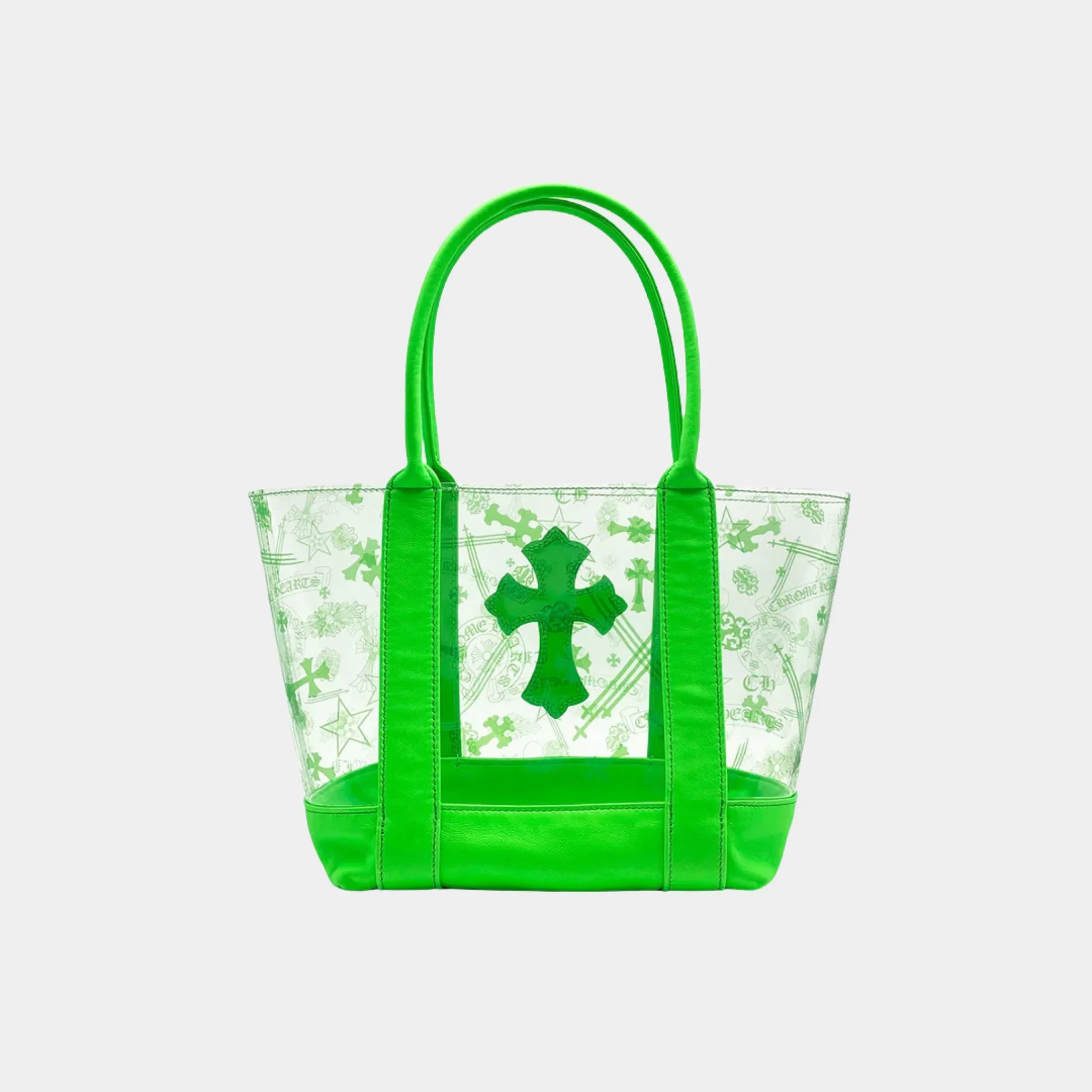 Green PVC and Calf Leather Tote Bag - Image 3