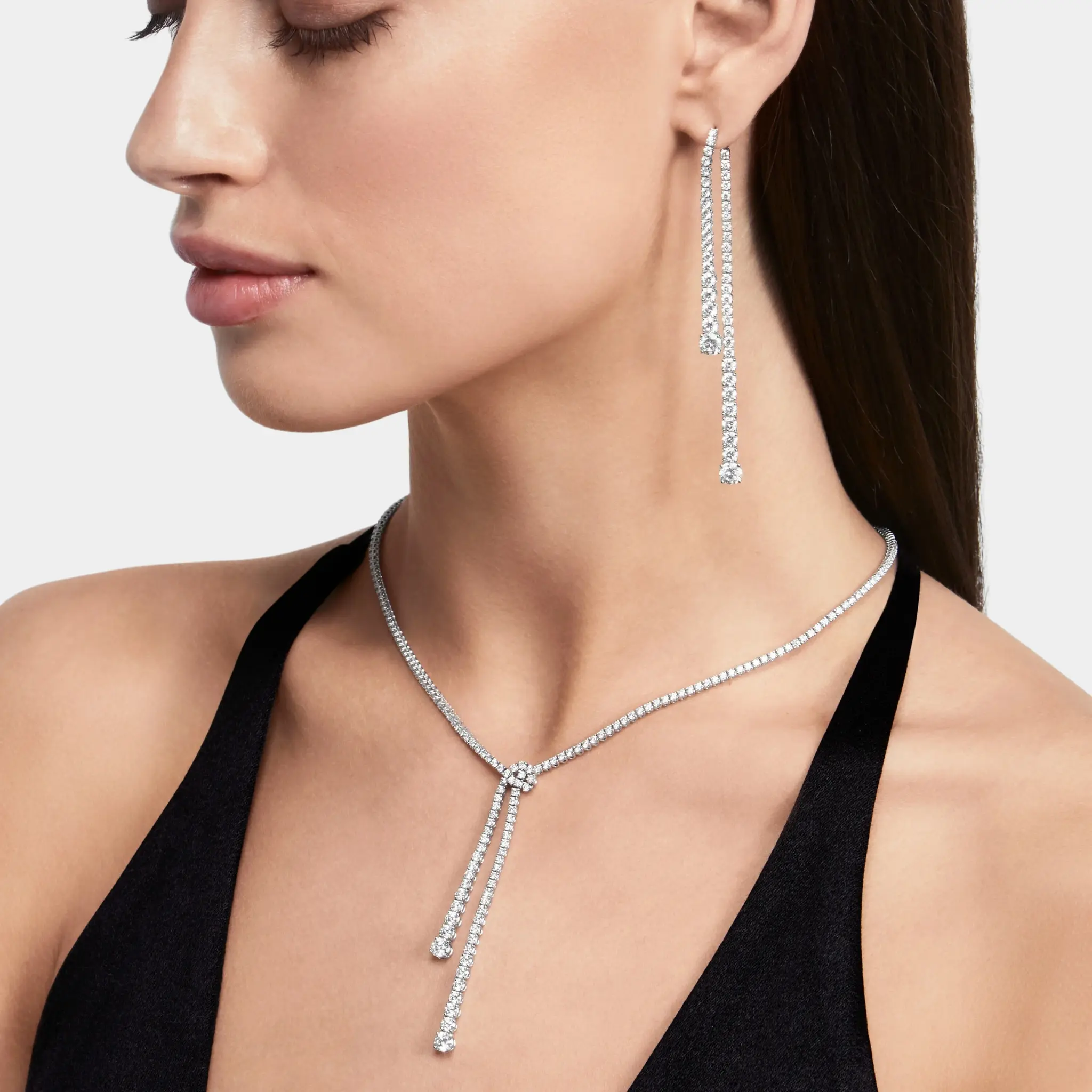 Classic Graff Diamond Double Strand Earrings - Image 2
