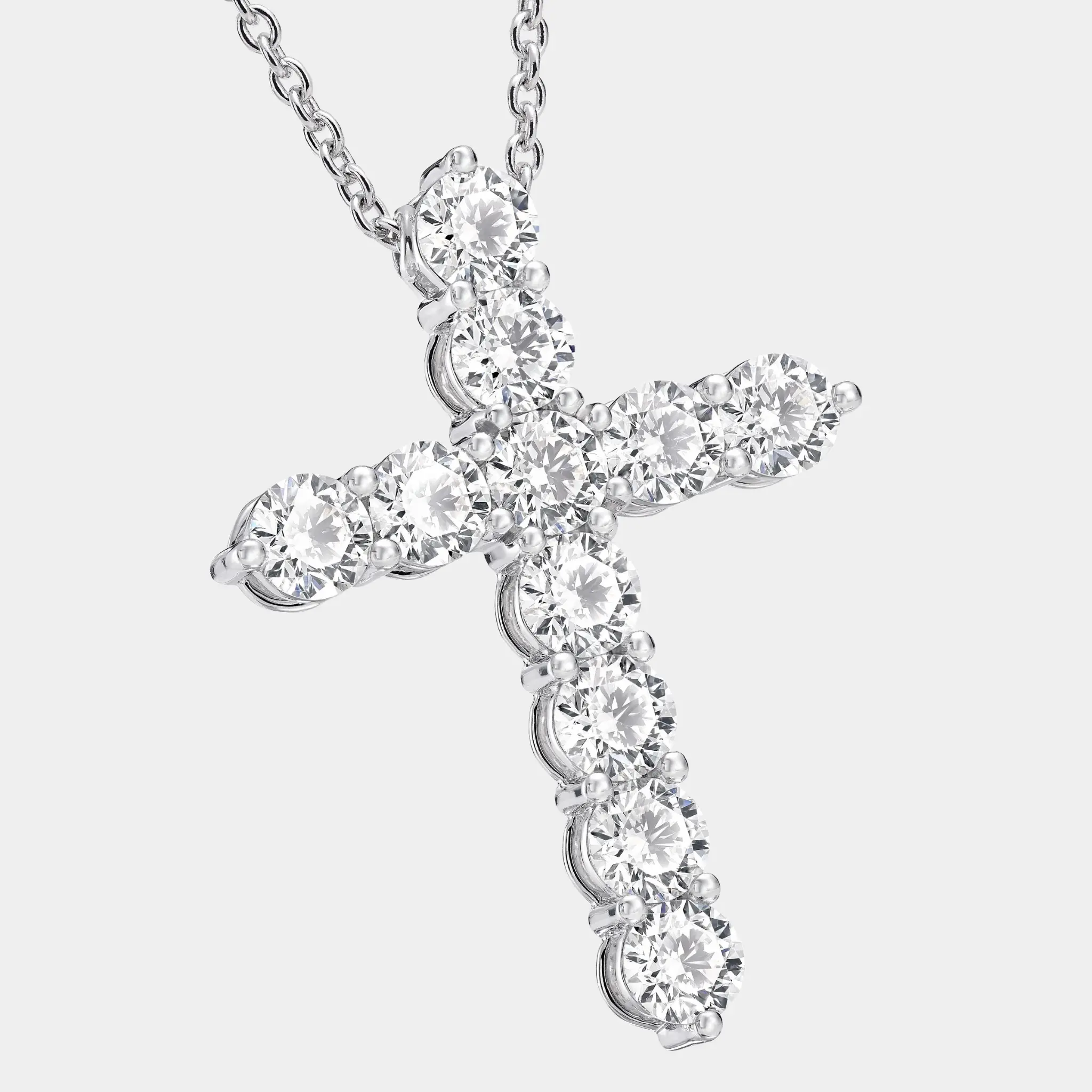 Classic Graff Round Diamond Cross Large Pendant - Image 2