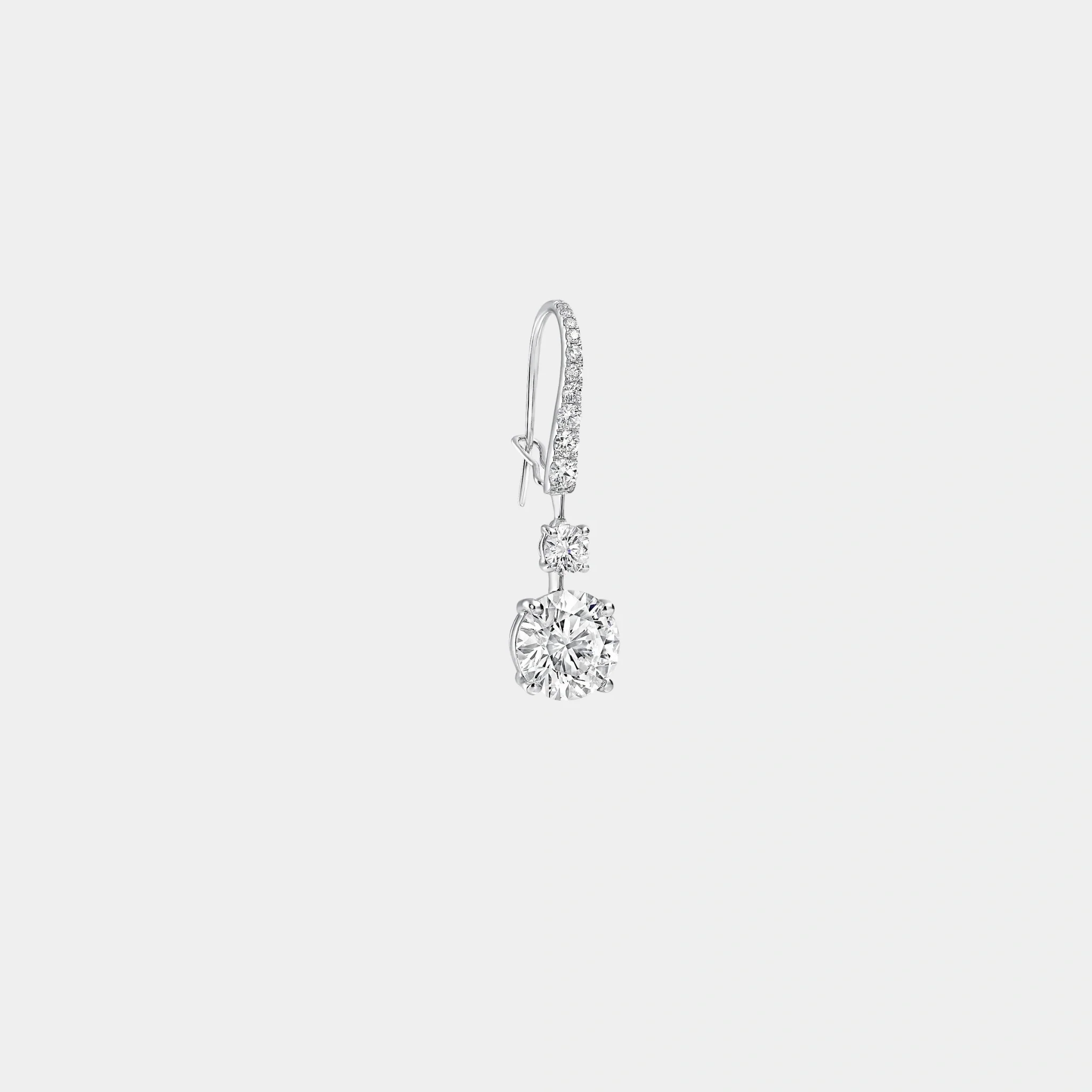 Classic Graff Round Diamond Solitaire Earrings - Image 3