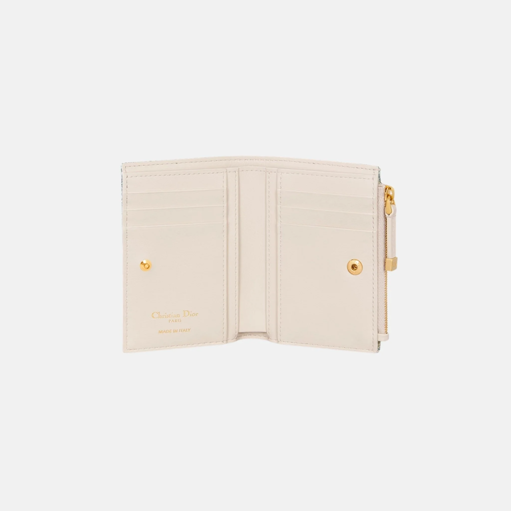 Dior 30 Montaigne Dahlia Wallet with Raffia and Calfskin - Image 2