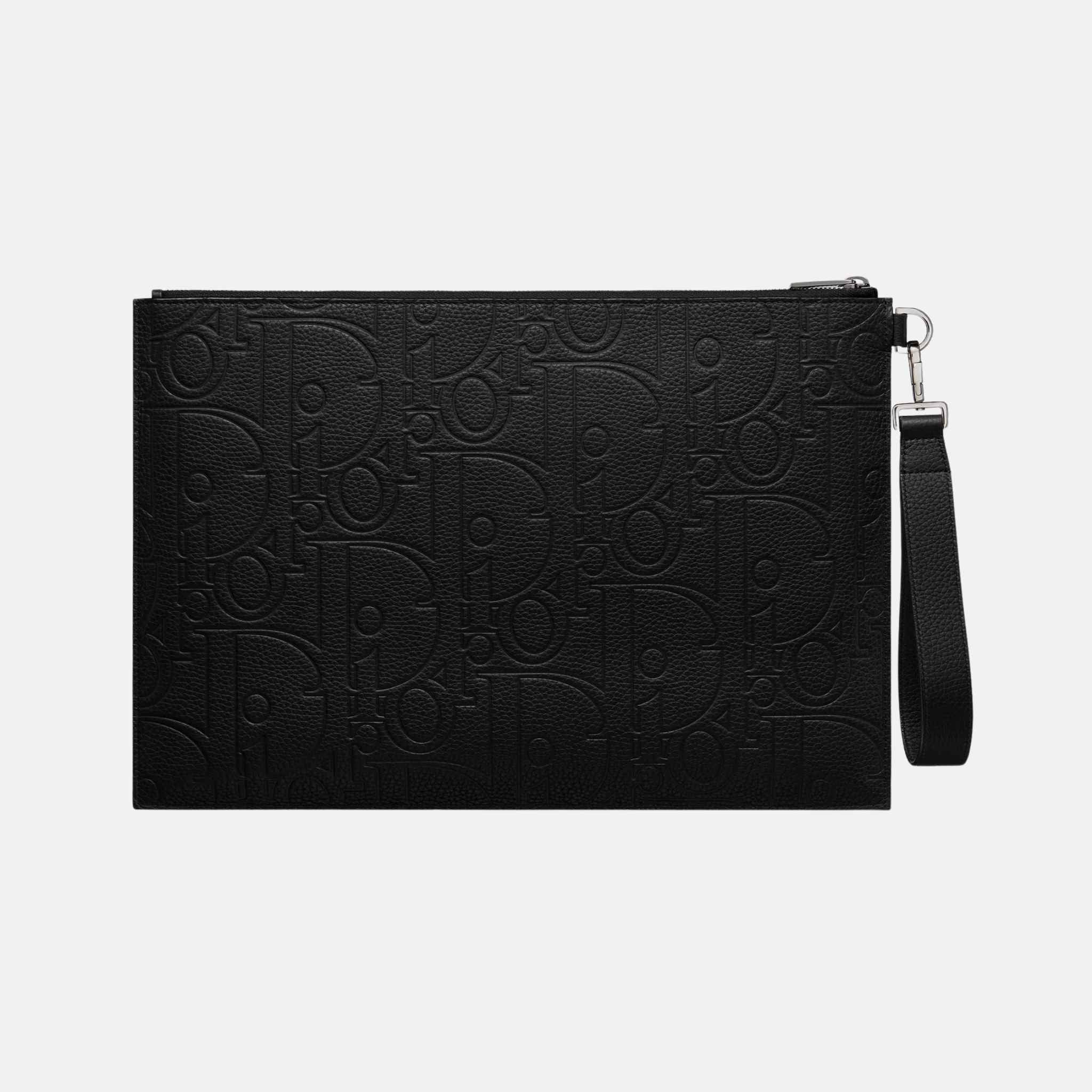 A4 Pouch Black Dior Gravity Leather And Black Grained Calfskin - Image 3