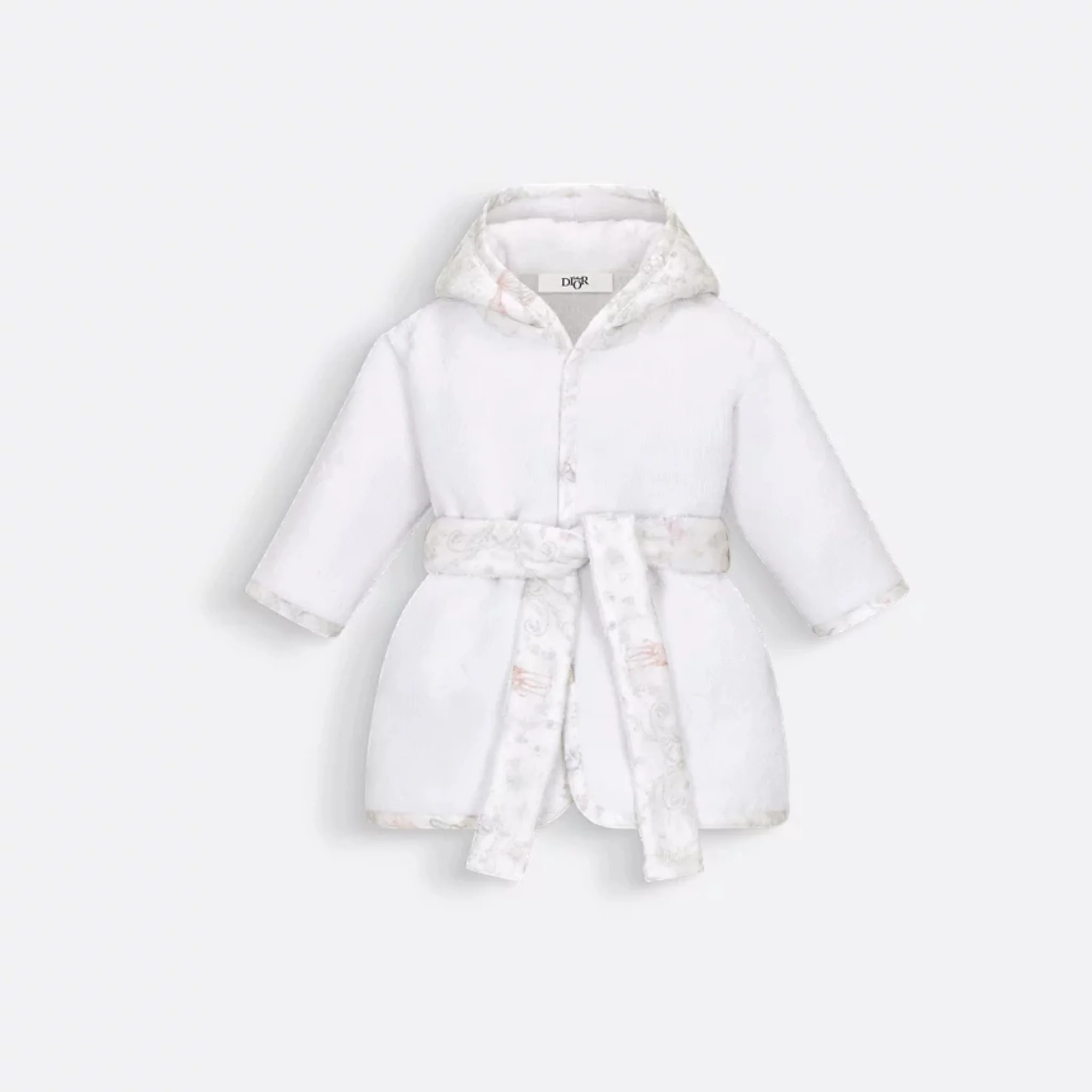 Baby Hooded Bathrobe Ivory Cotton