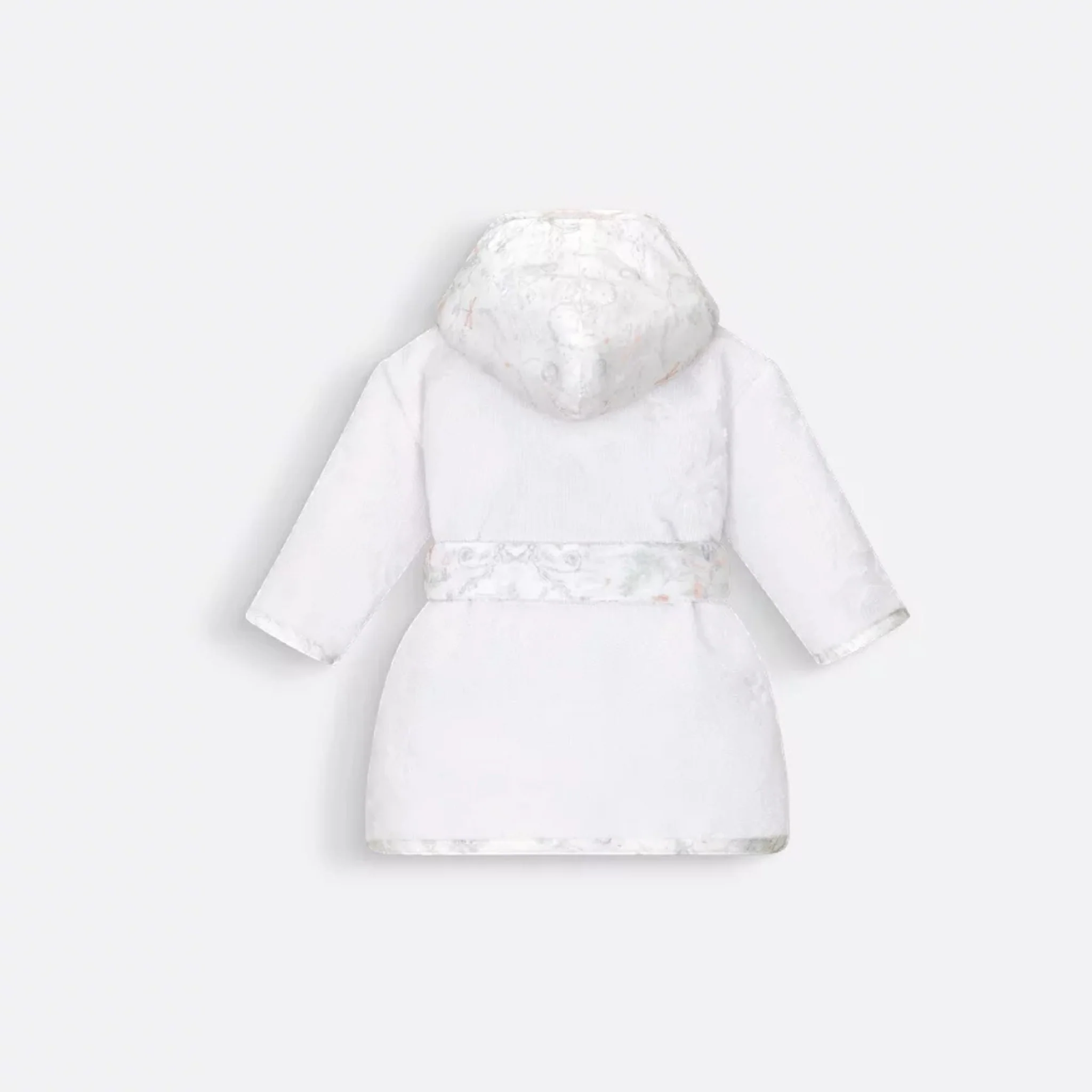 Baby Hooded Bathrobe Ivory Cotton - Image 2