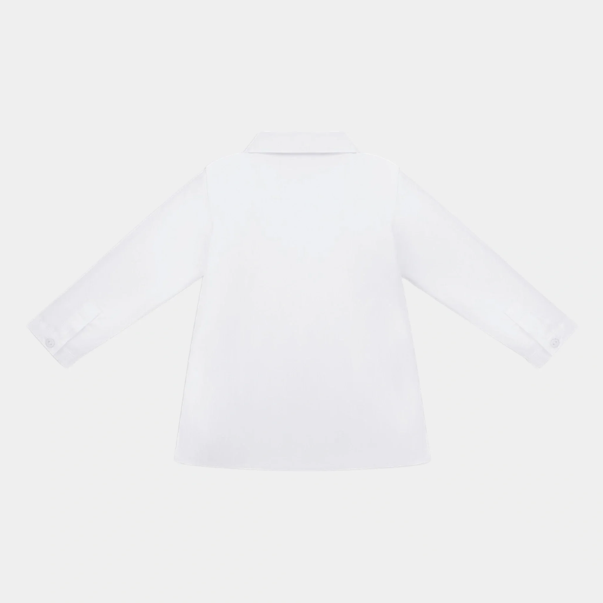 Baby Shirt White Cotton-Blend Poplin - Image 2