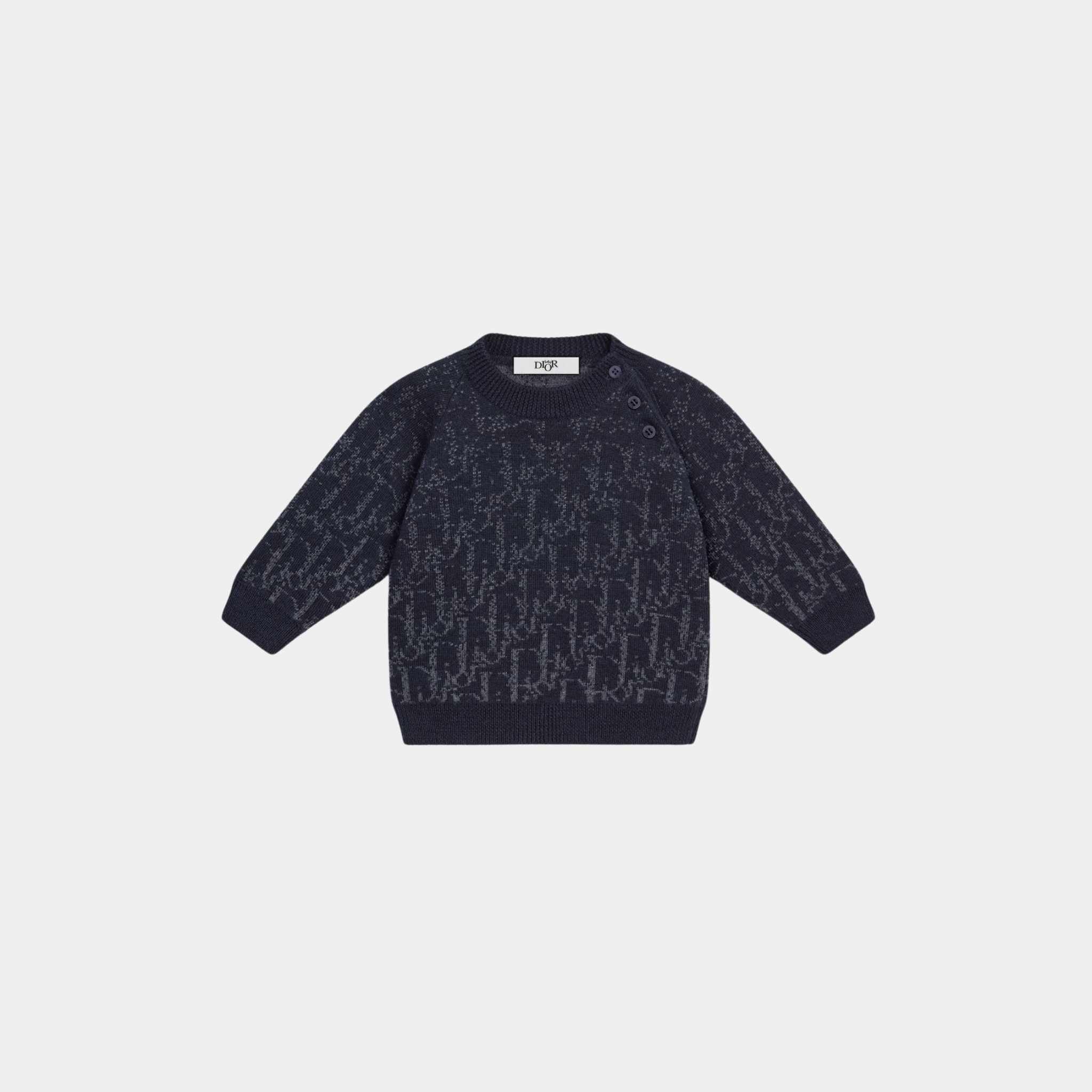 Baby Sweater Wool Knit with Dior Oblique Jacquard - Image 3
