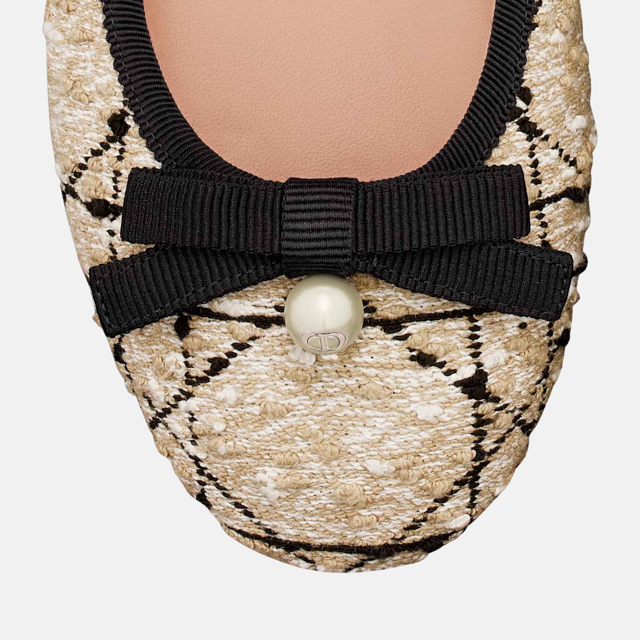 Ballet Flat Beige And Black Cannage Tweed - Image 3