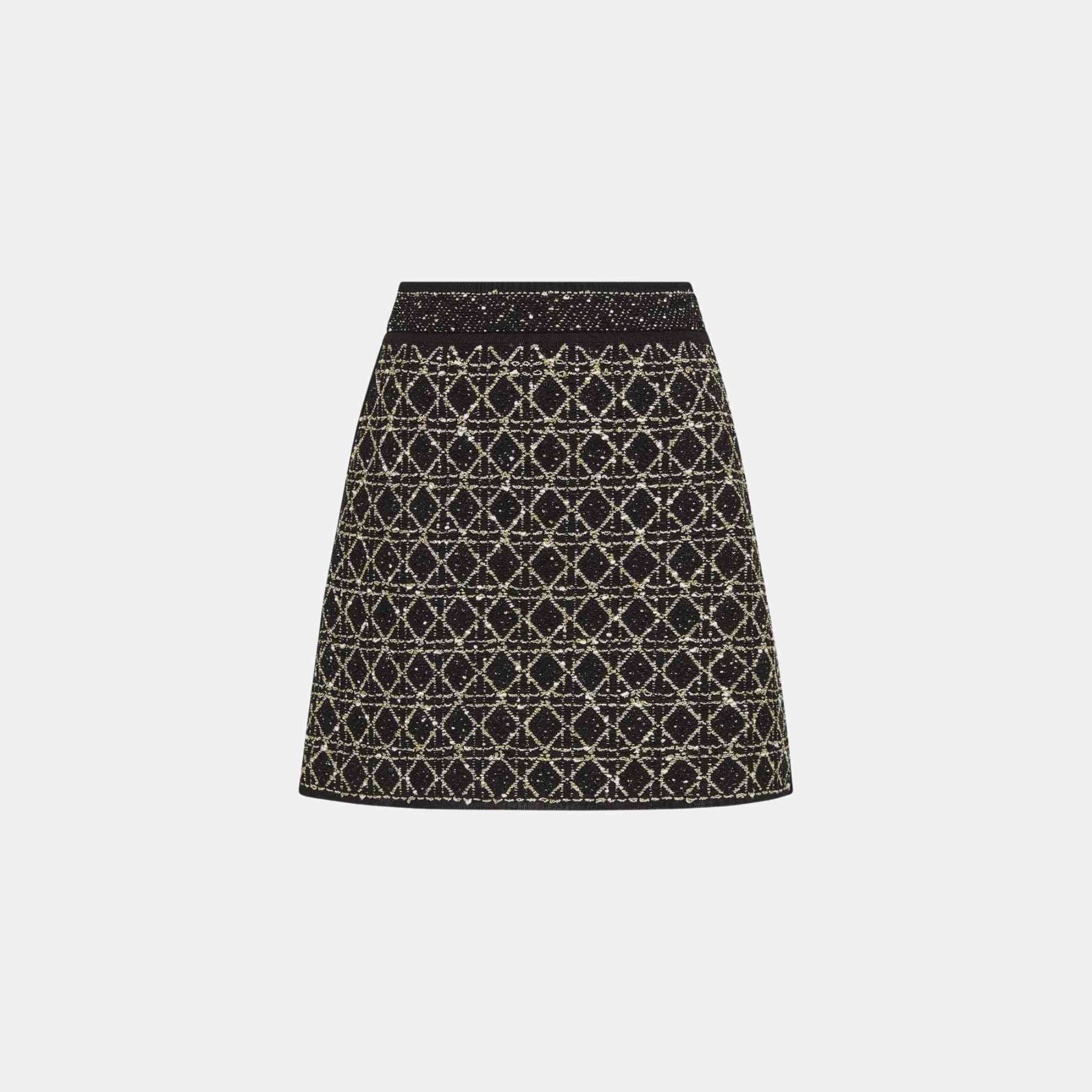 Cannage Miniskirt Blended Cotton And Silk Tweed