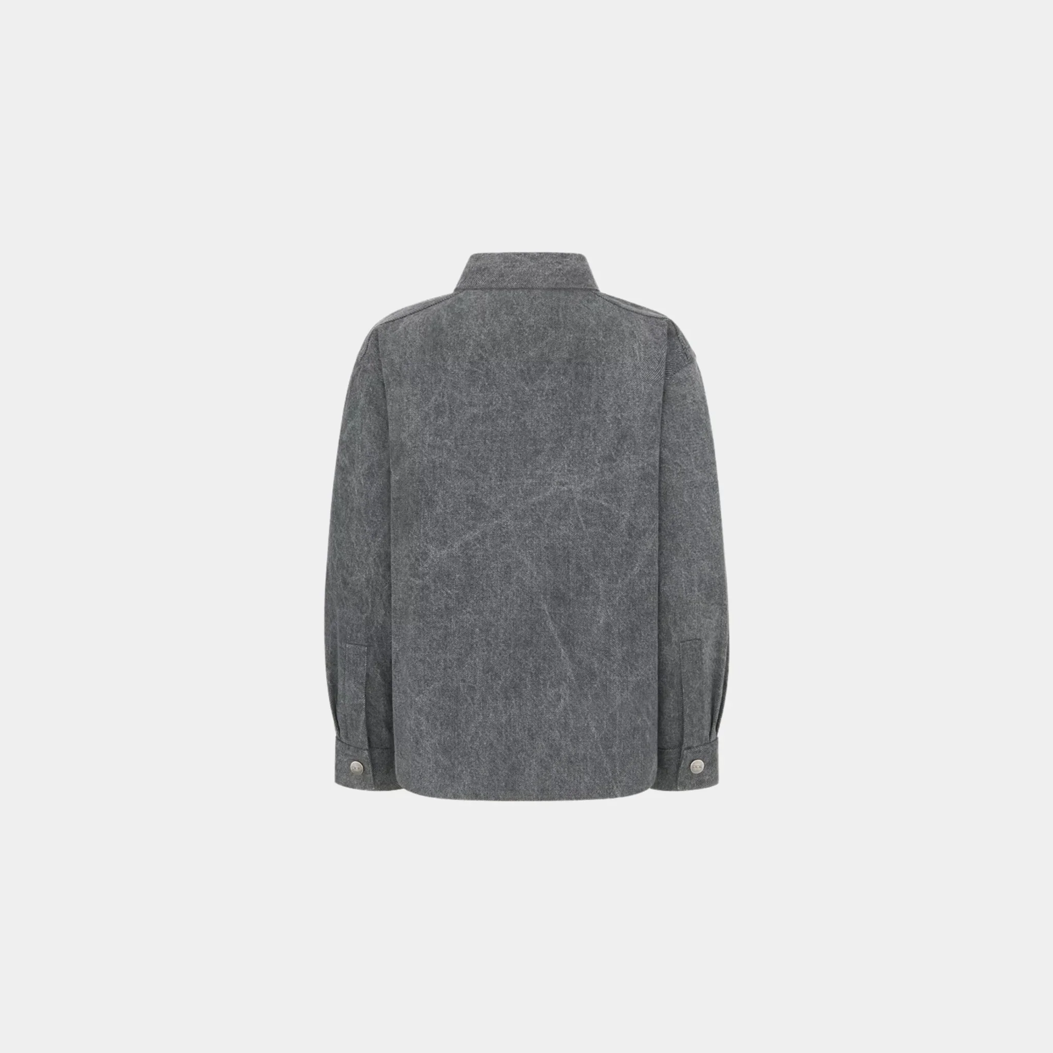 Childrens Overshirt Washed Gray Cotton Canvas - Image 2