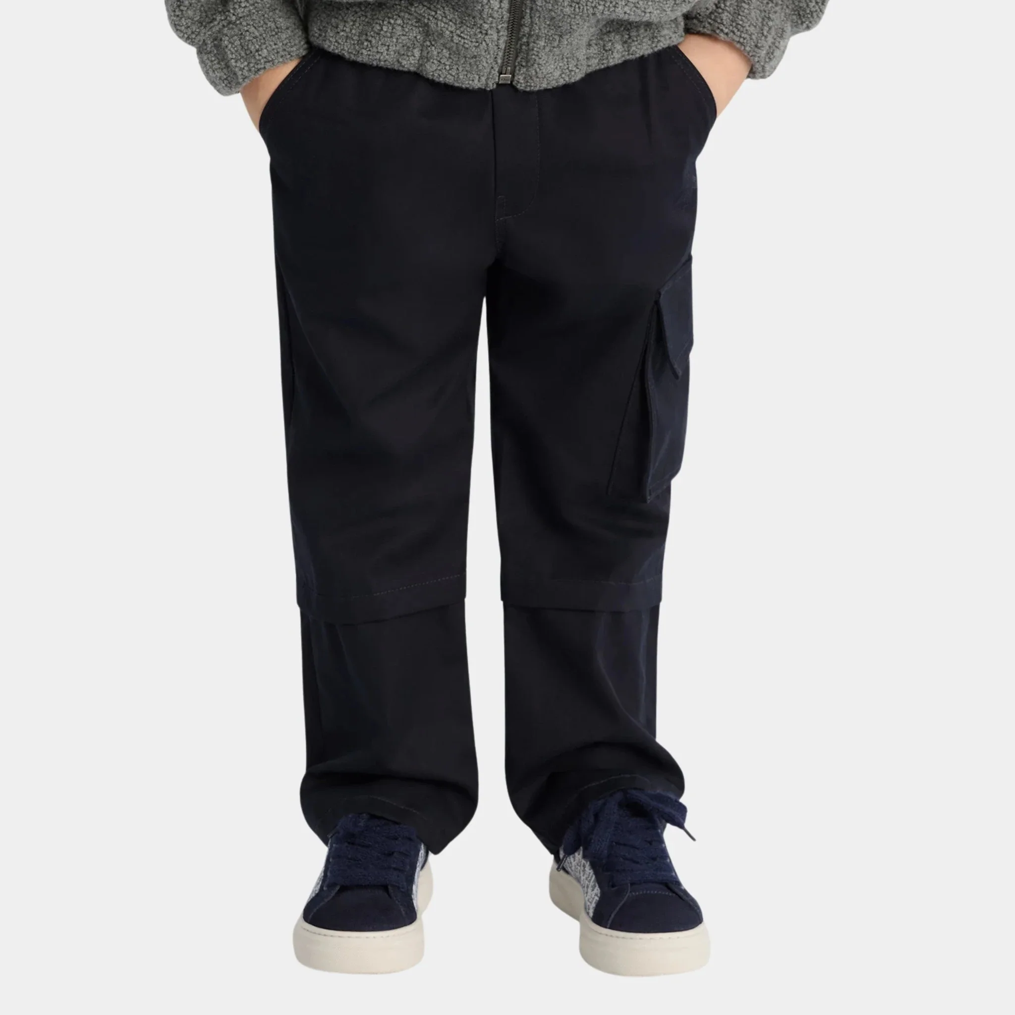 Childrens Pants Black Cotton Gabardine - Image 3