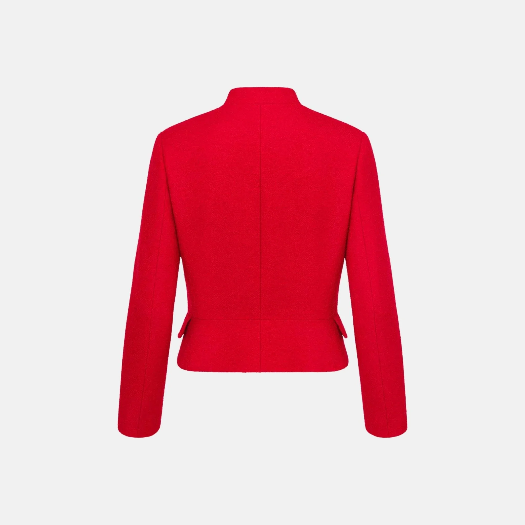 Cropped Jacket Red Wool And Silk - Image 2
