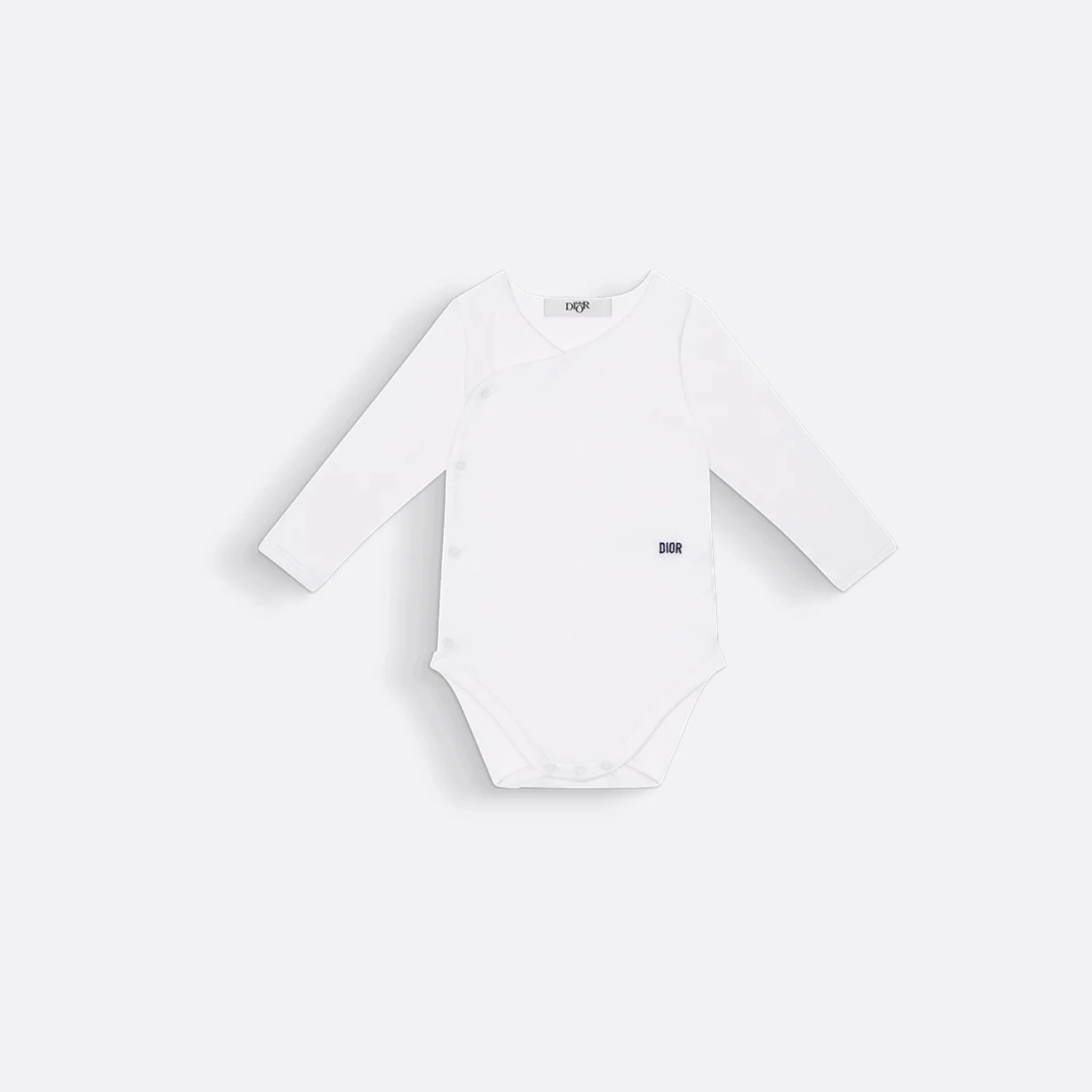 Gift Set with Two Long-Sleeved Bodysuits Ivory Cotton Jersey with Pale Green and Blue Clover and Star Motif - Image 3