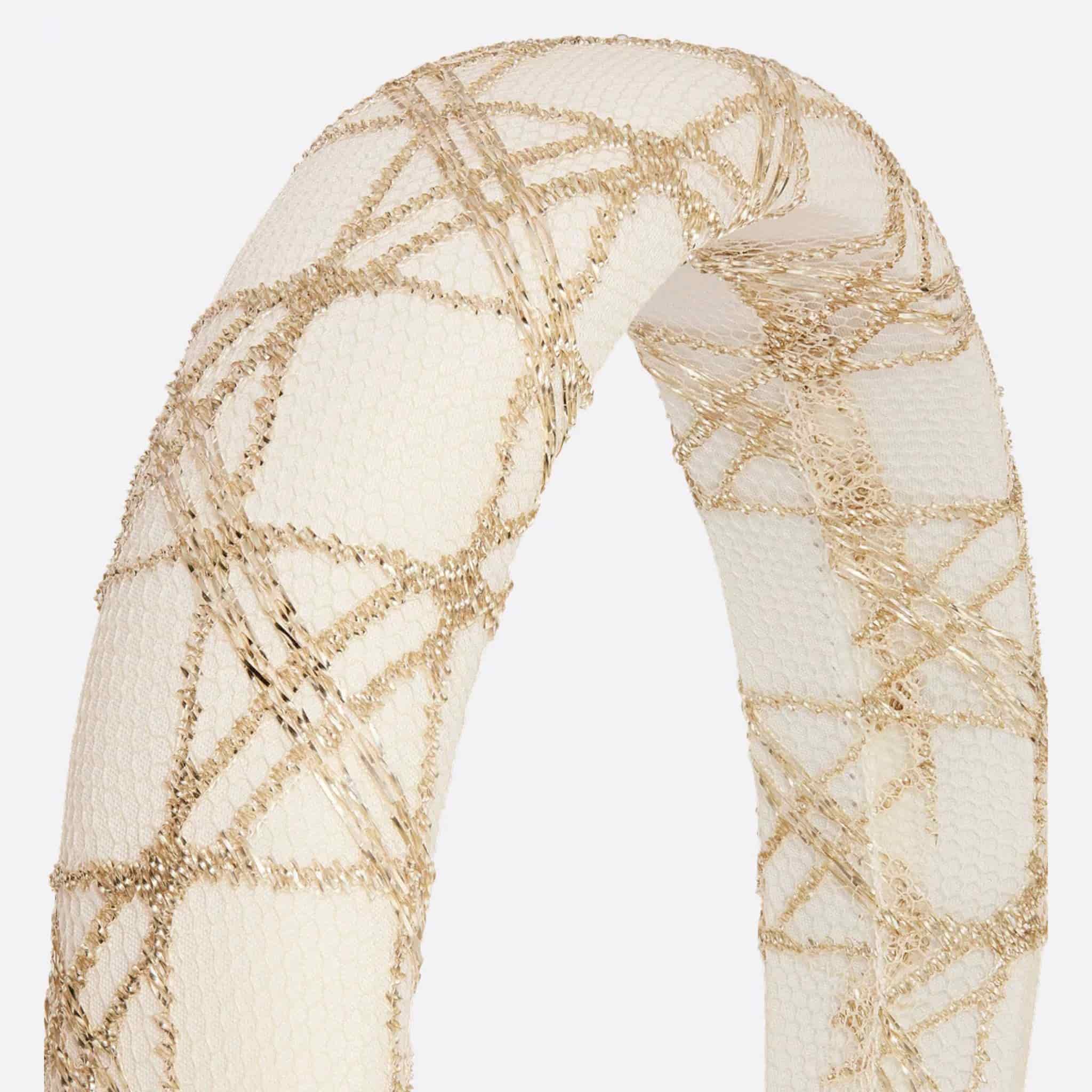 Headband Gold Tone Cannage Lace - Image 3