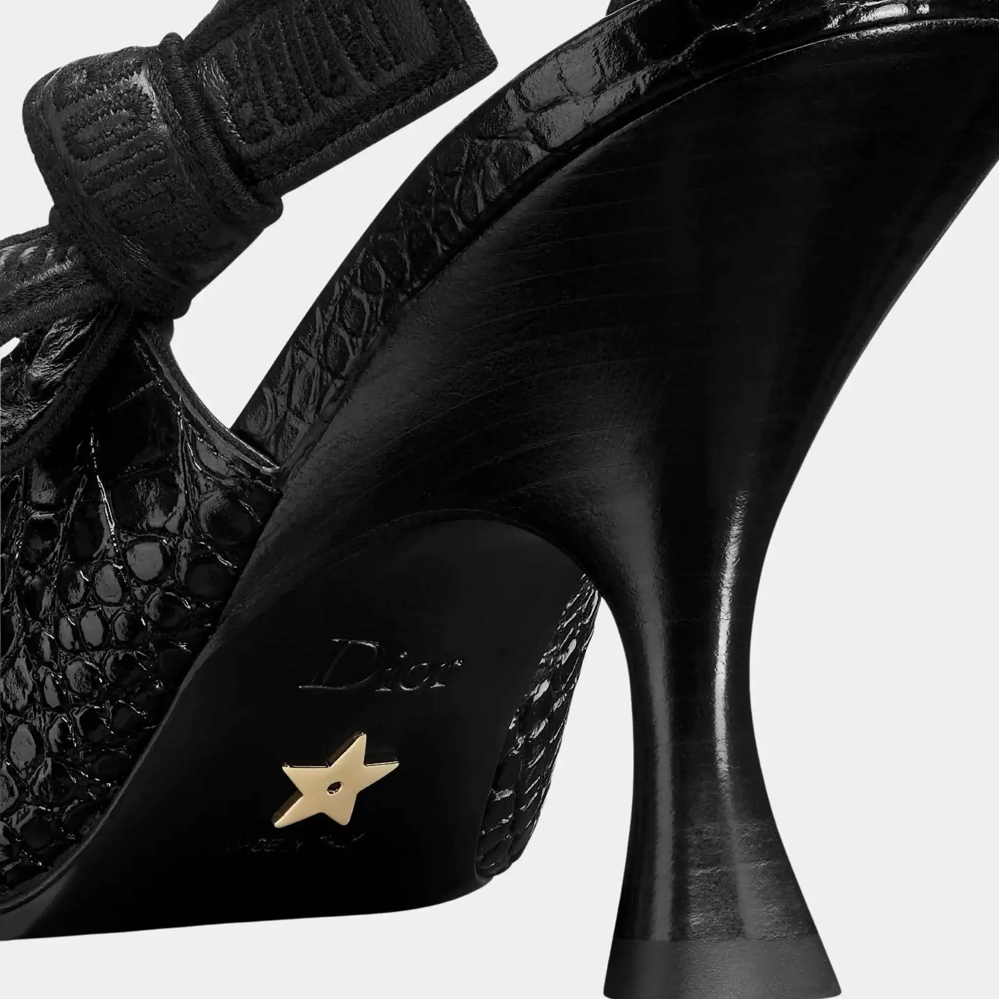 J Adior Slingback Pump Calfskin with Crocodike Pattern - Image 3