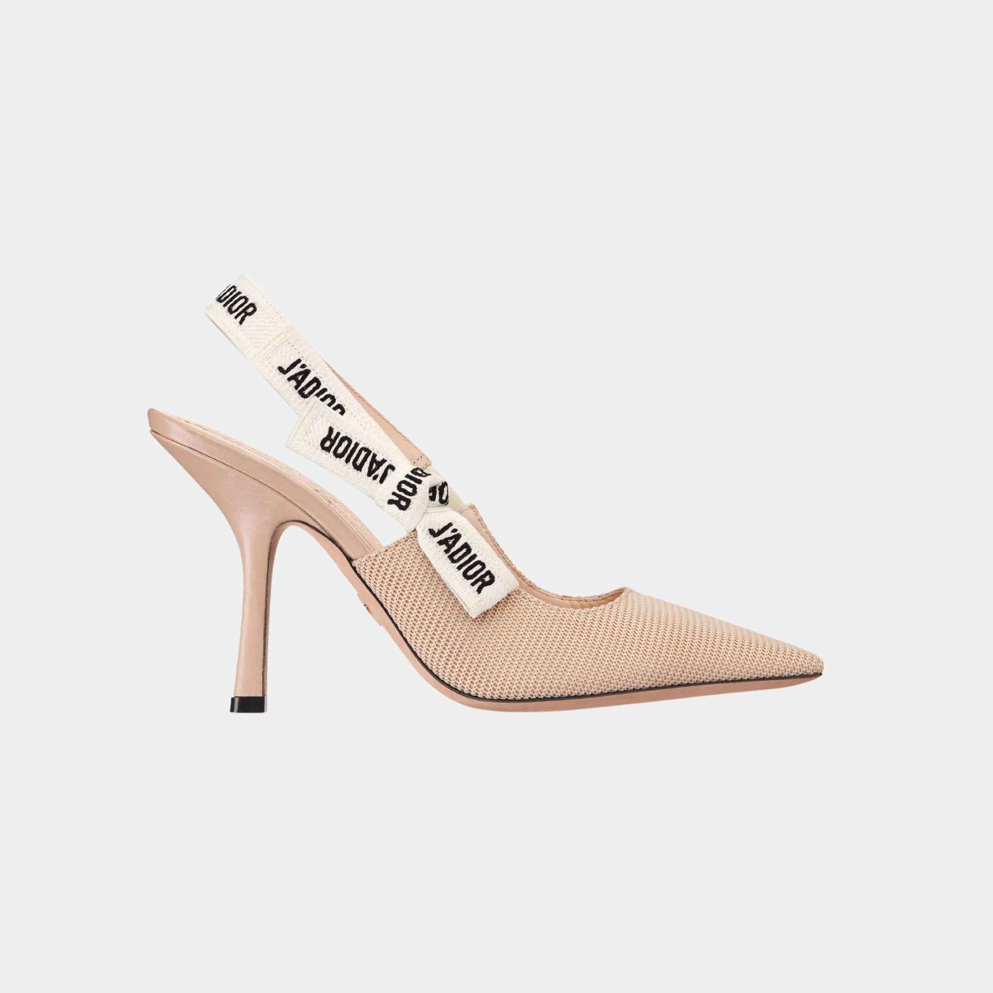 JAdior Slingback Pump Heels With Nude Technical Fabric - Image 2