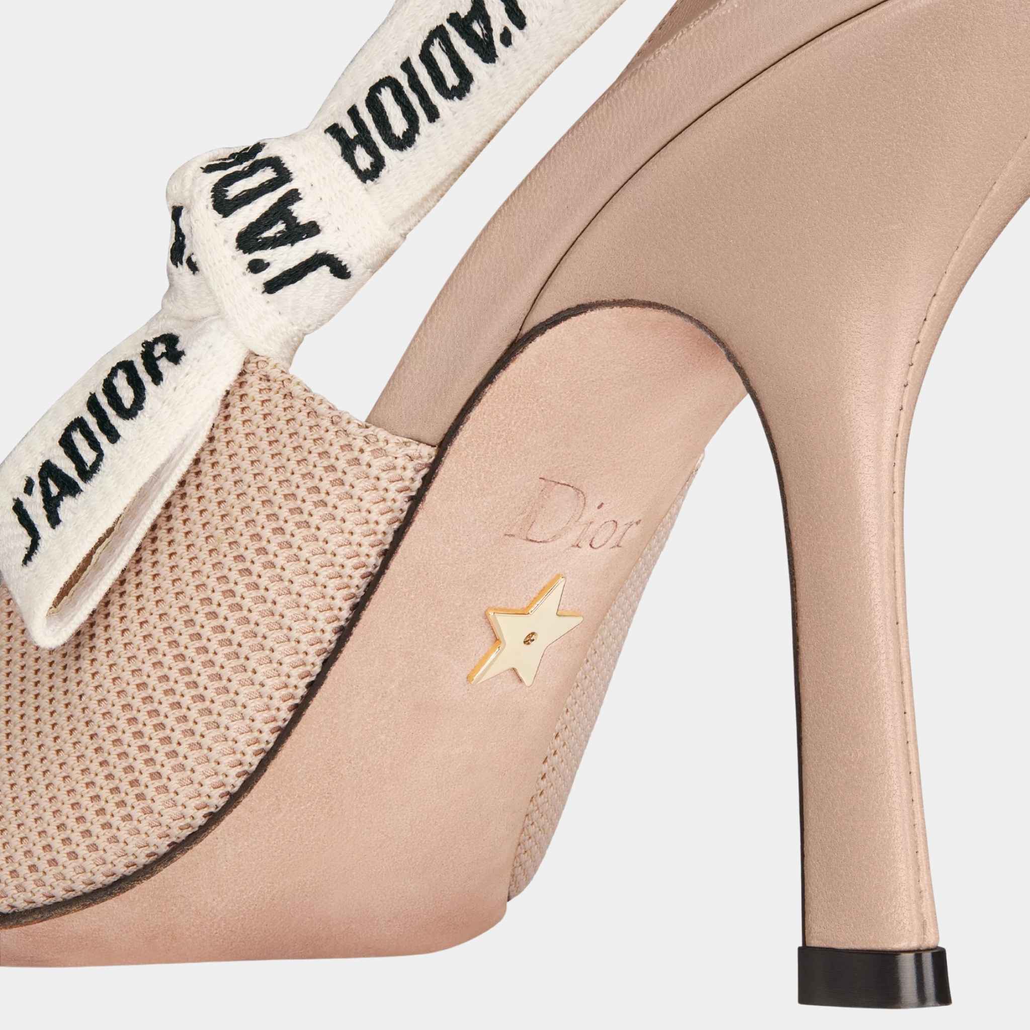 JAdior Slingback Pump Heels With Nude Technical Fabric - Image 3
