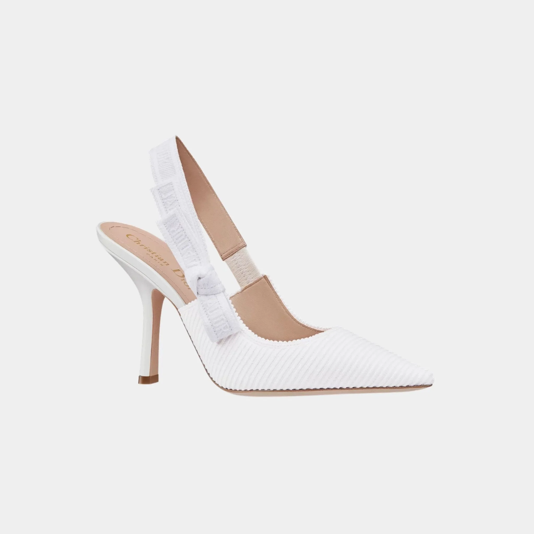 J Adior Slingback Pumps Embroidered Cotton - Image 2