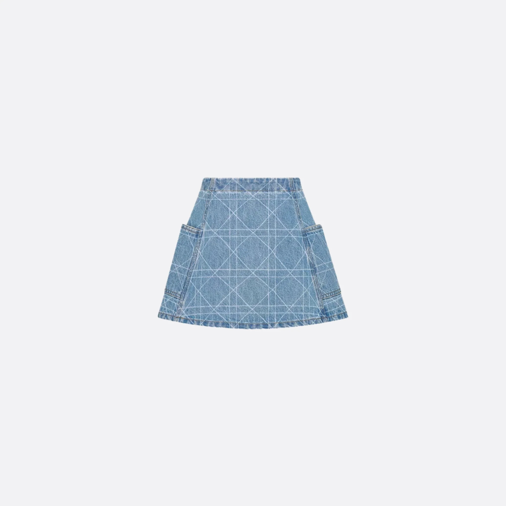 Kids A Line Skirt Blue Cannage Cotton Denim - Image 2