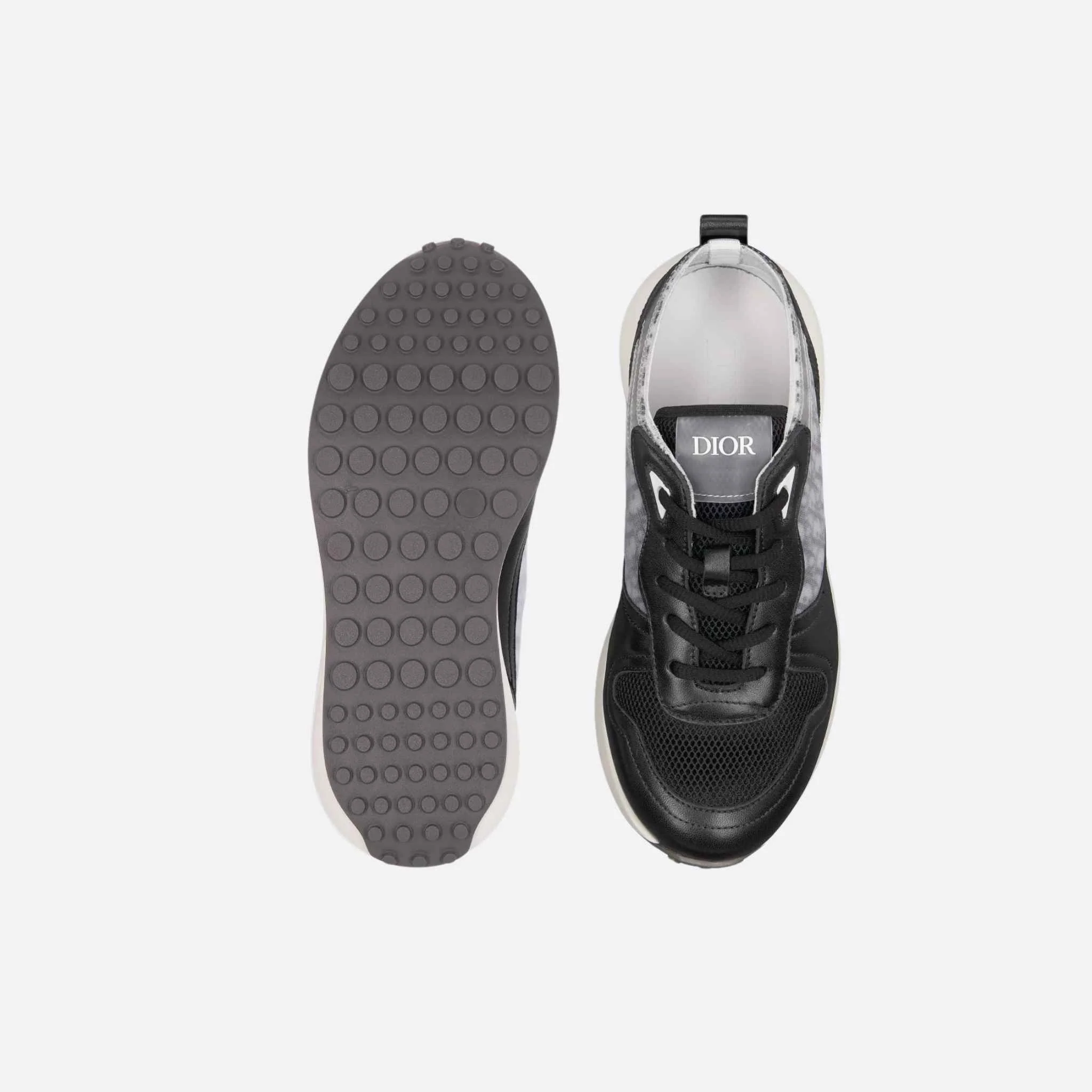 Kids B25 Runner Sneaker Black White Smooth Calfskin Dior Oblique Jacquard - Image 3