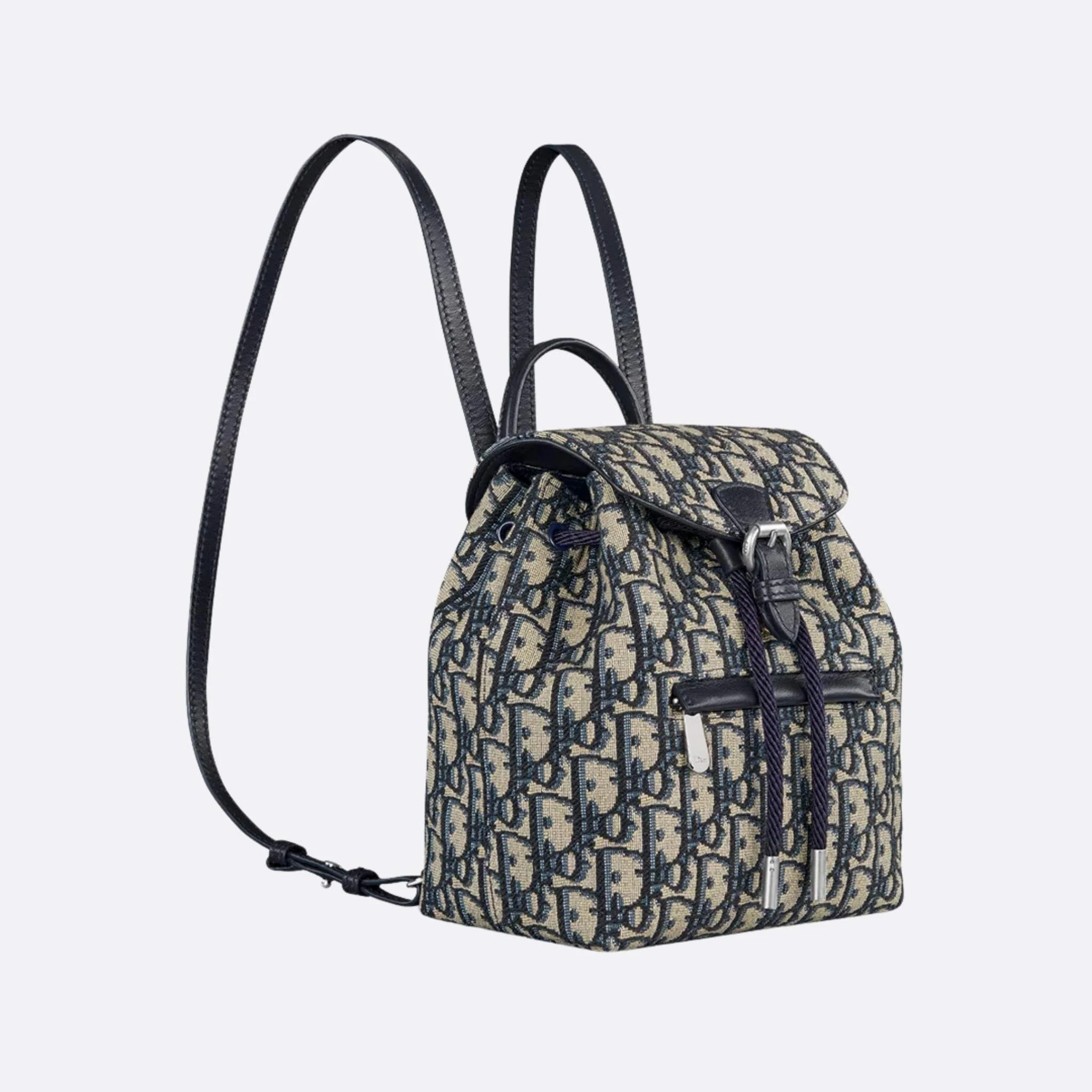Kids Backpack Beige And Blue Dior Oblique Jacquard - Image 2