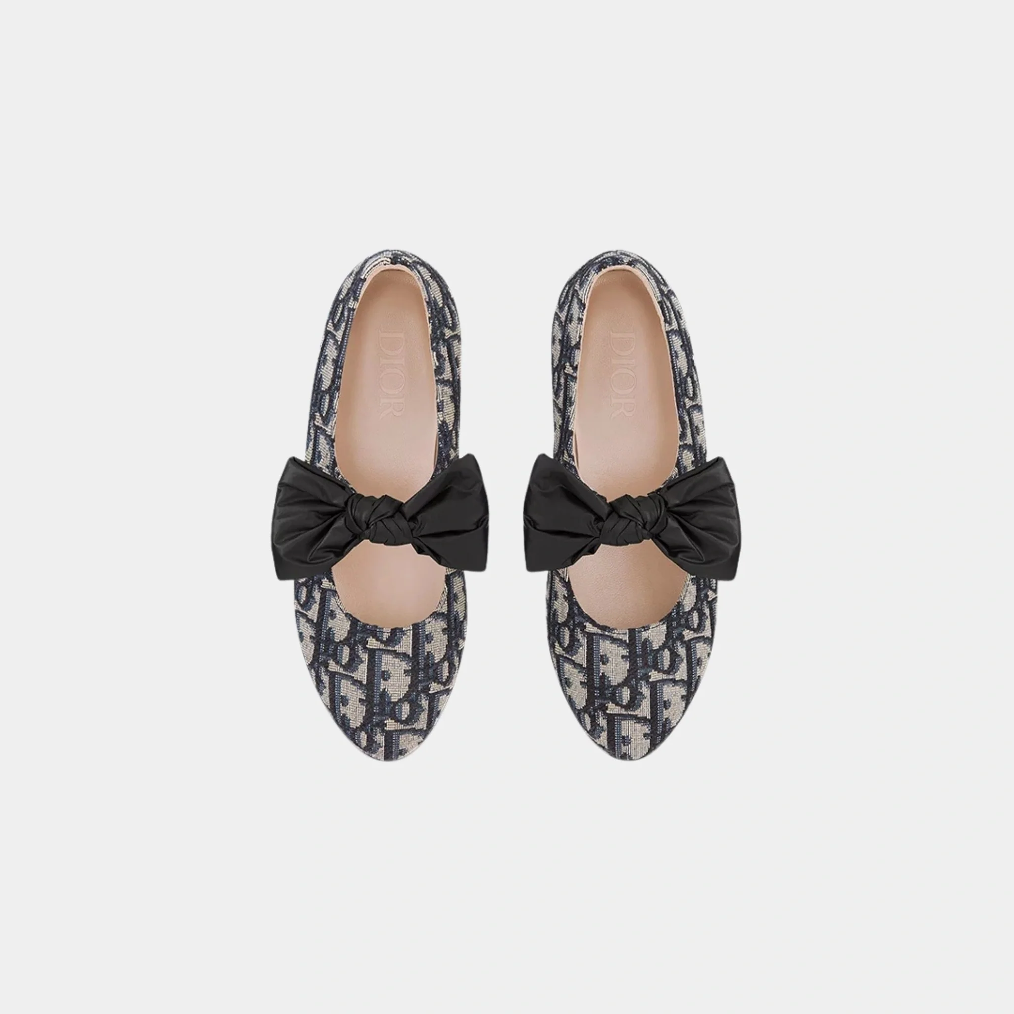 Kids Ballet Flat Beige and Black Dior Oblique Cotton Jacquard - Image 3
