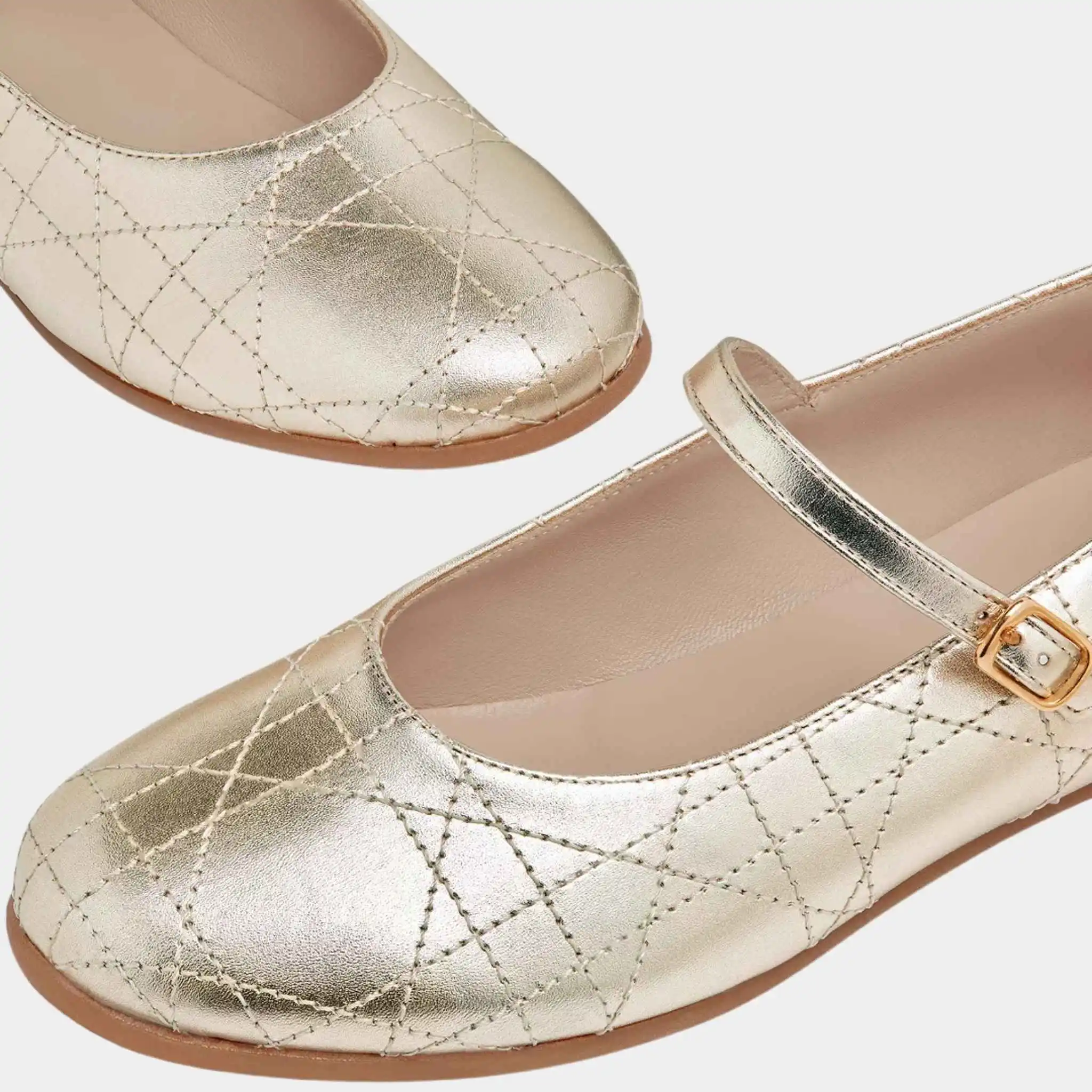 Kids Ballet Flat Cannage Calfskin - Image 3