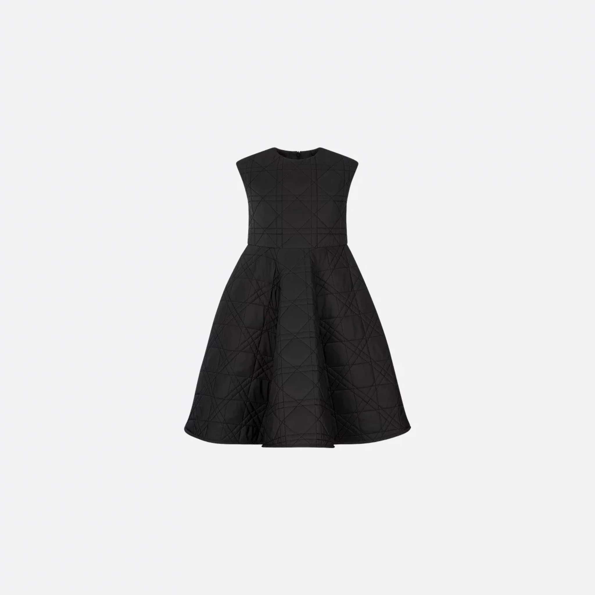 Kids Flared Dress Black Macrocannage Technical Fabric