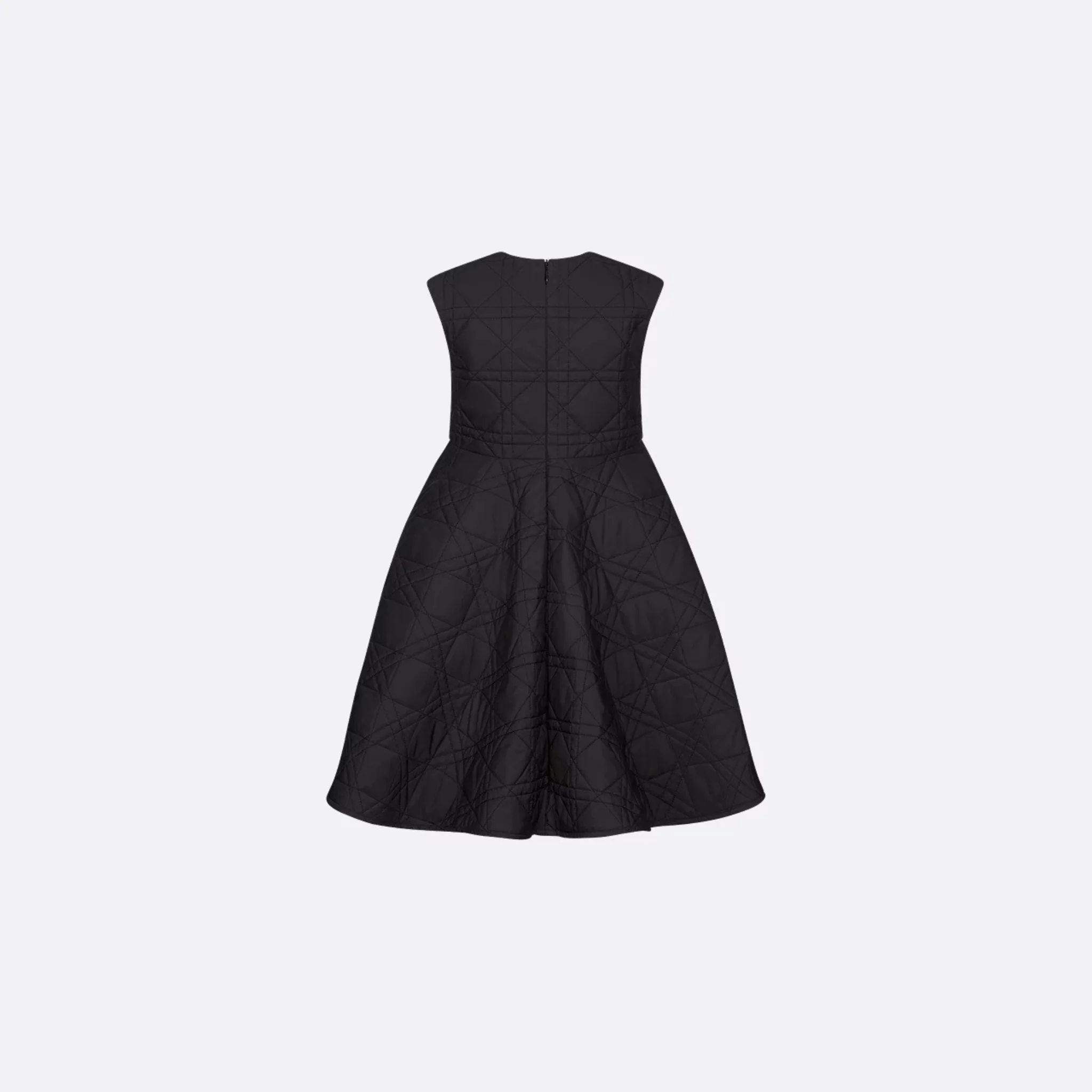 Kids Flared Dress Black Macrocannage Technical Fabric - Image 2