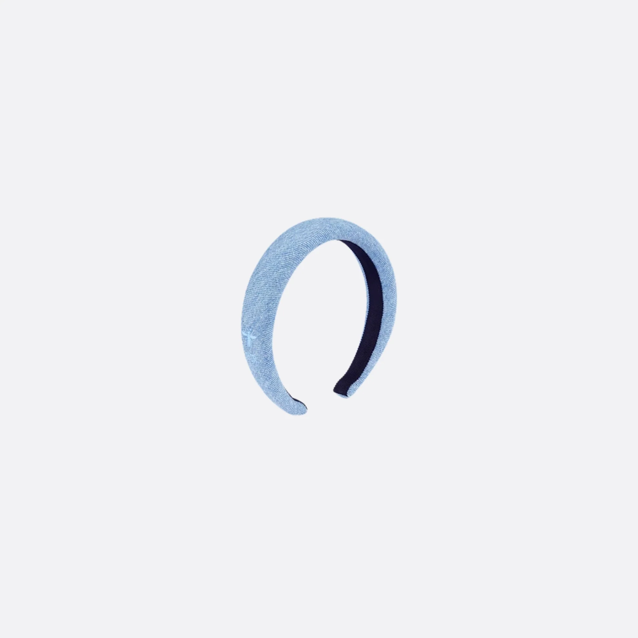 Kids Headband Blue Cotton Denim - Image 2