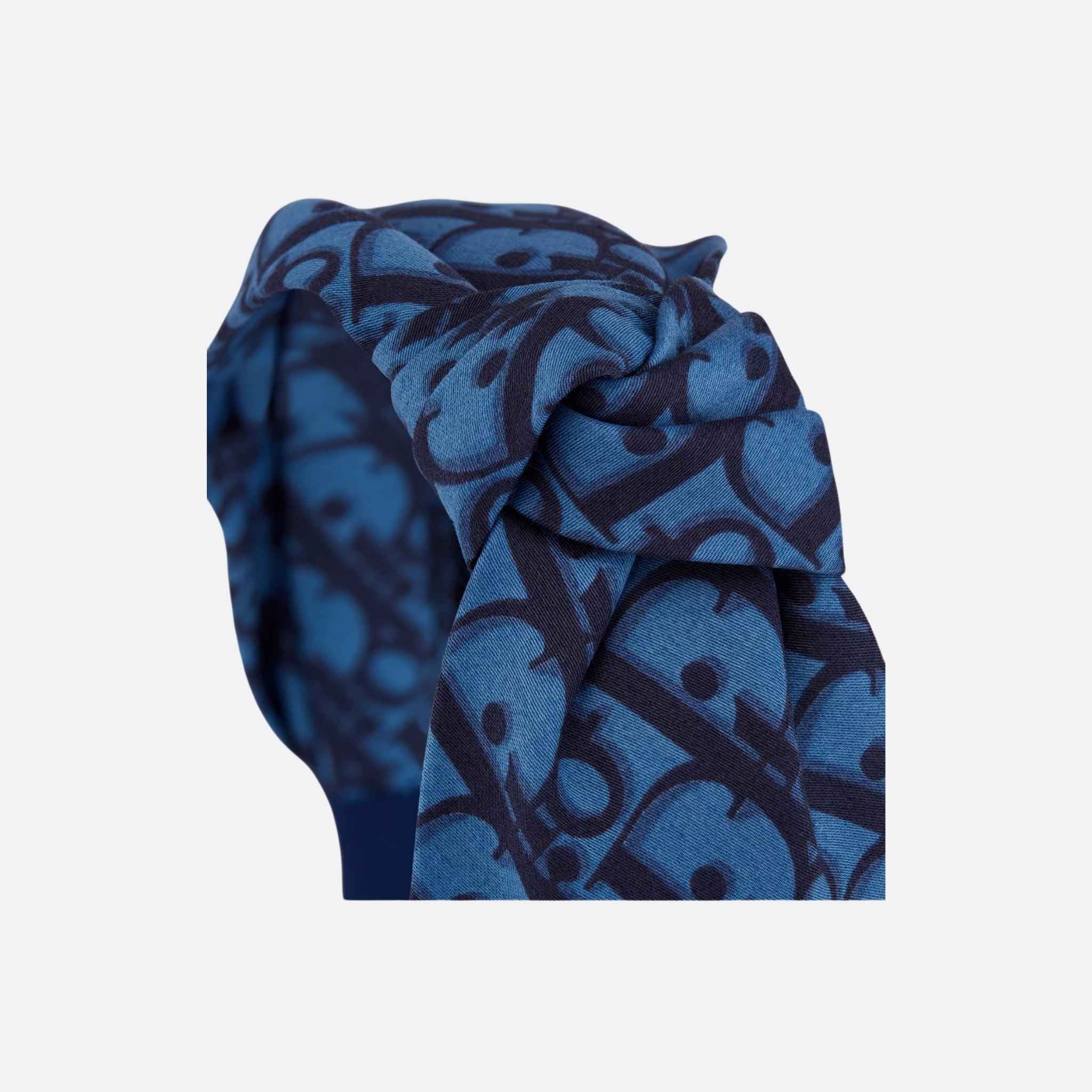 Kids Headband Blue Dior Oblique Cotton Poplin - Image 3